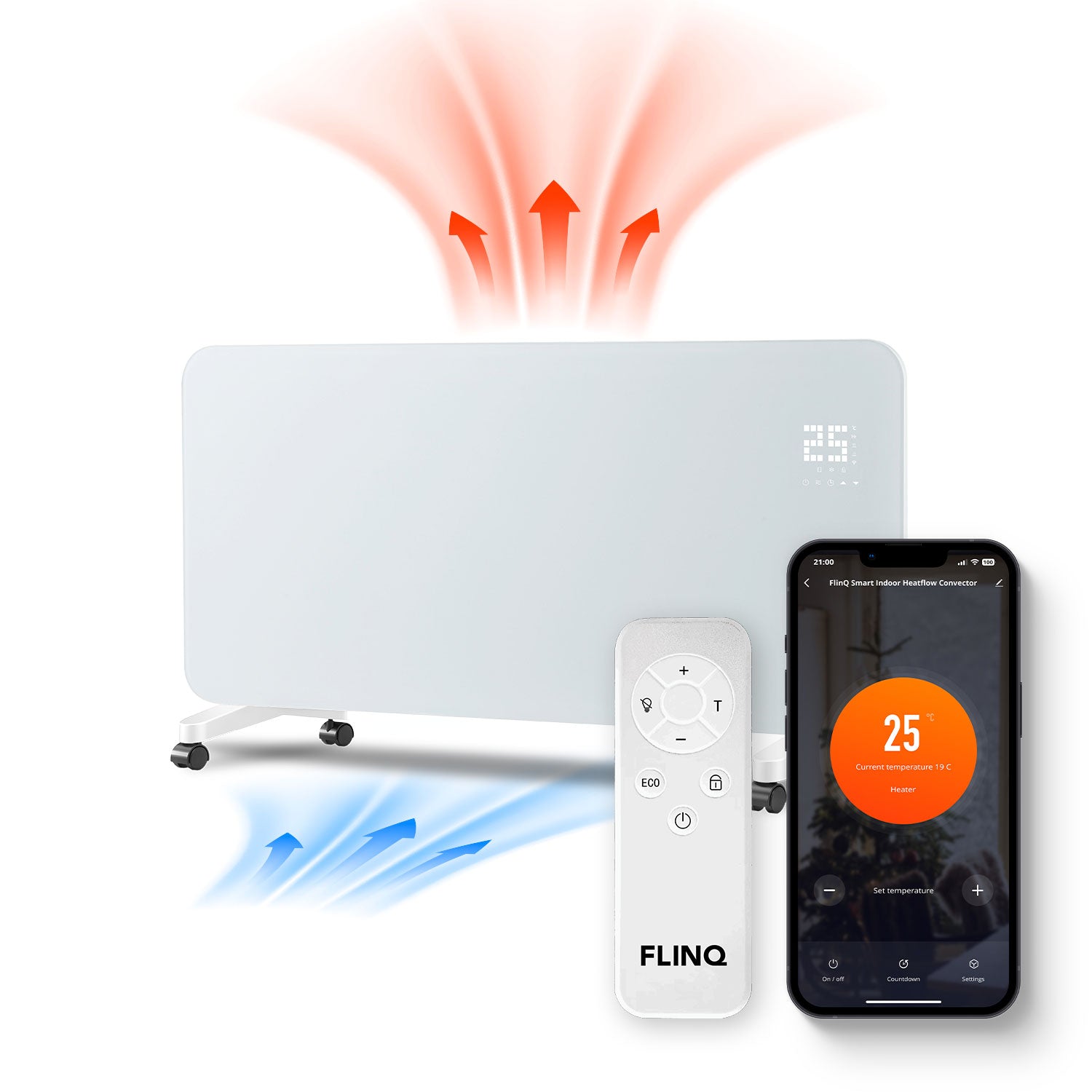 Convecteur intérieur intelligent 1000 W - Blanc