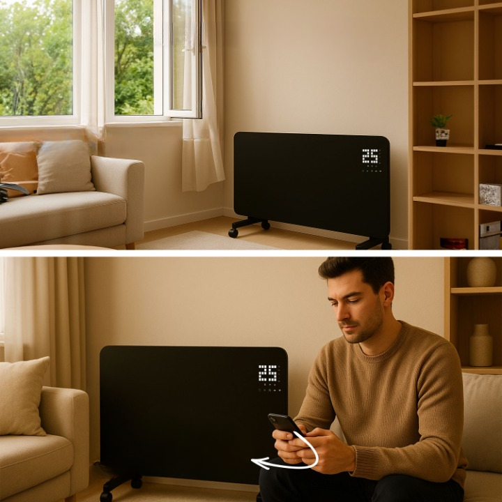 Convecteur intérieur intelligent 1000 W - Noir