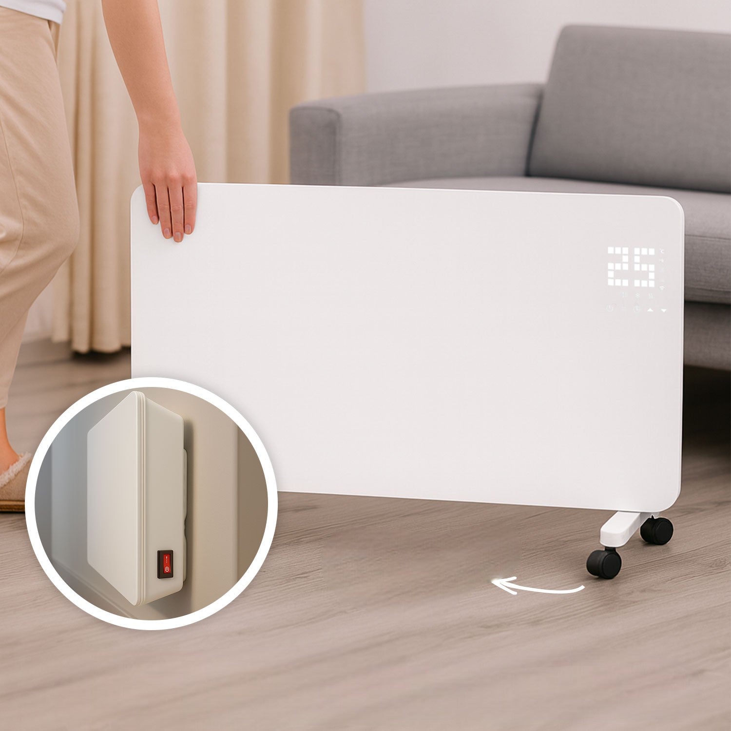 Convecteur intérieur intelligent 1000 W - Blanc