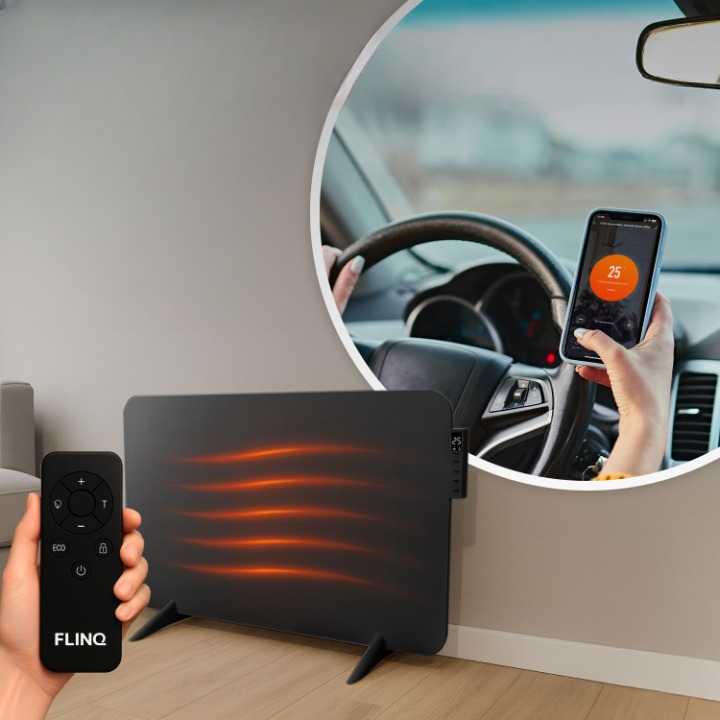 Chauffage infrarouge intelligent - Panneau chauffant électrique 450 W - Noir