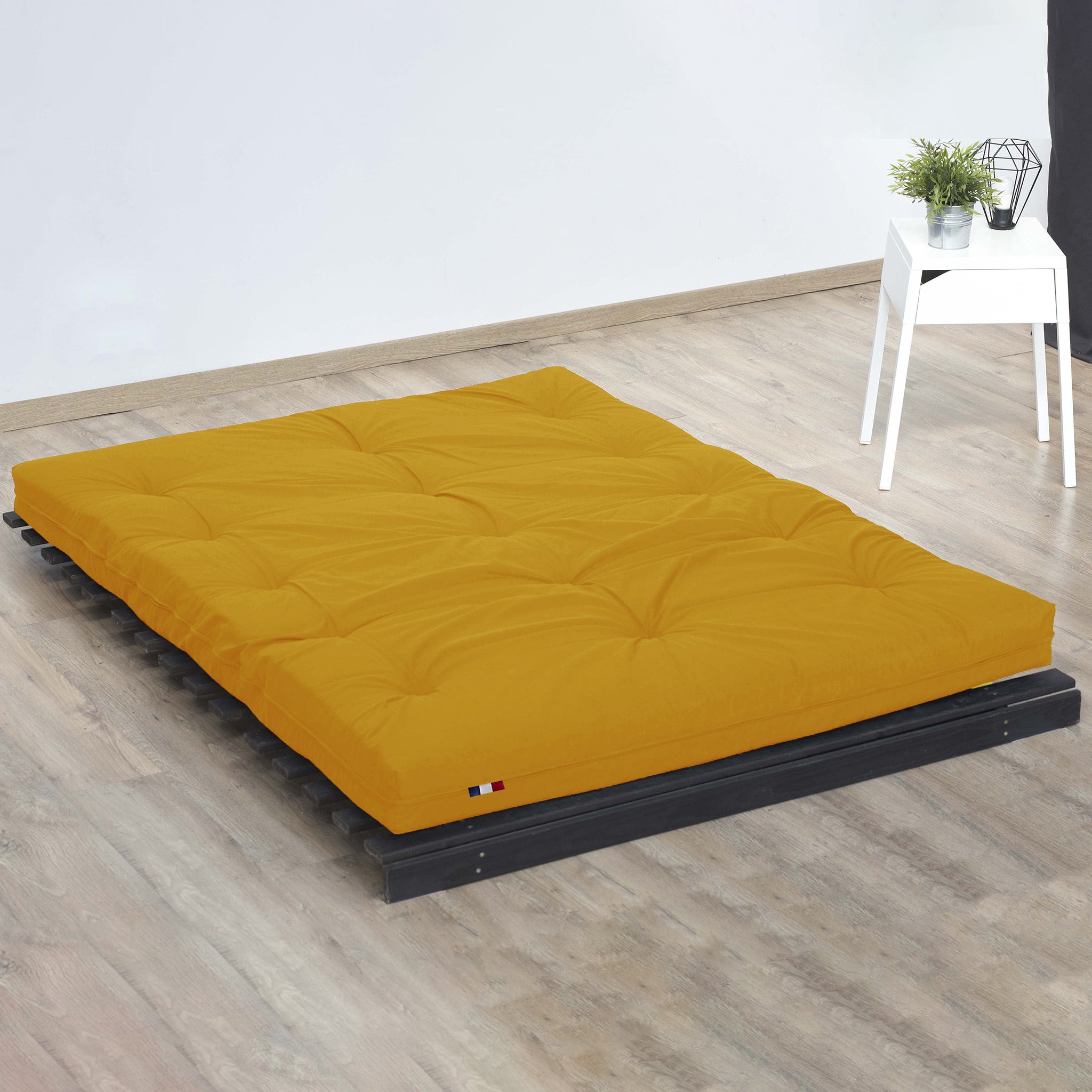 Matelas futon latex et fibres, fabrication française Couleur - Ocre, Dimensions - 90 x 190 cm