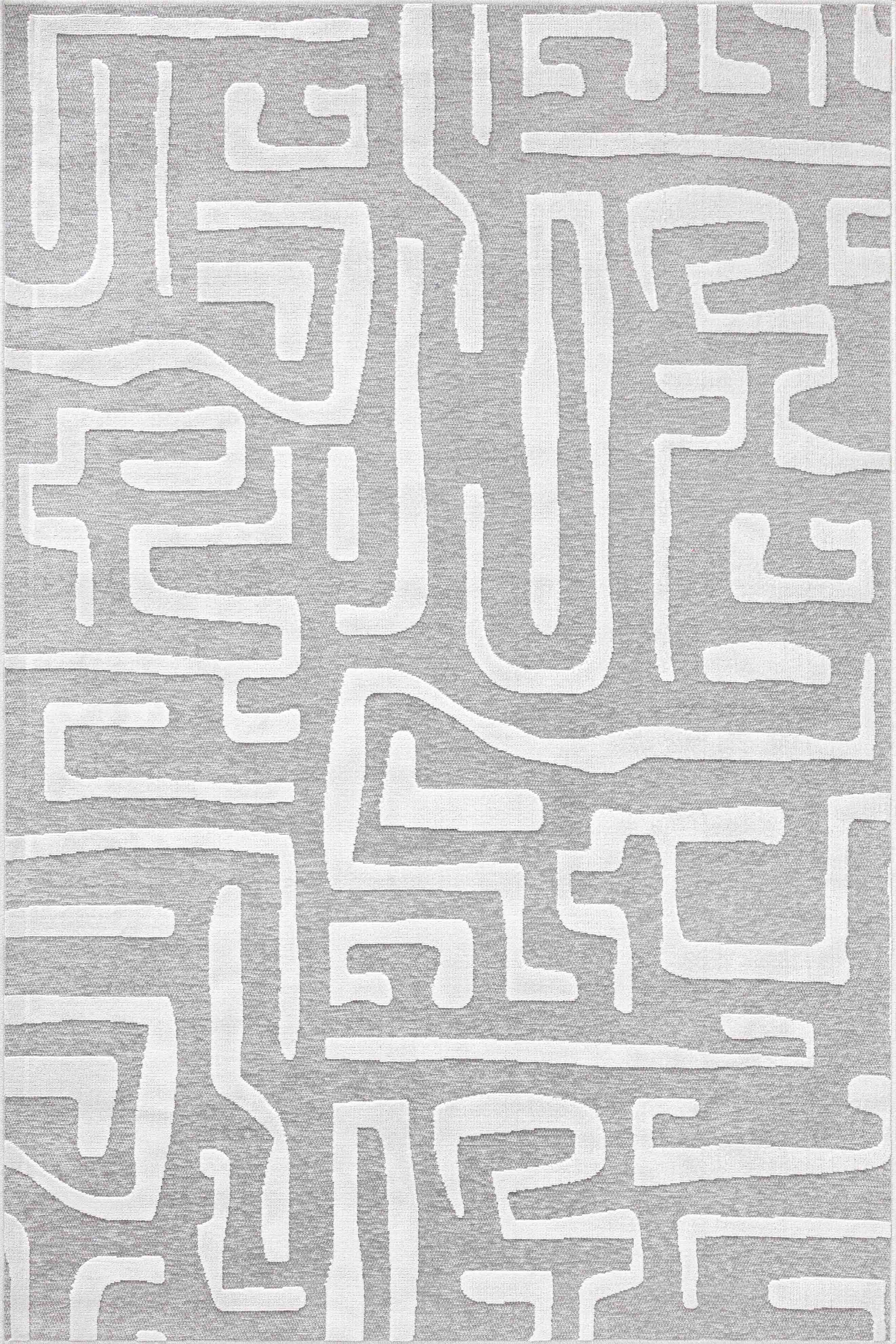 Tapis gris motifs abstraits - Garden
