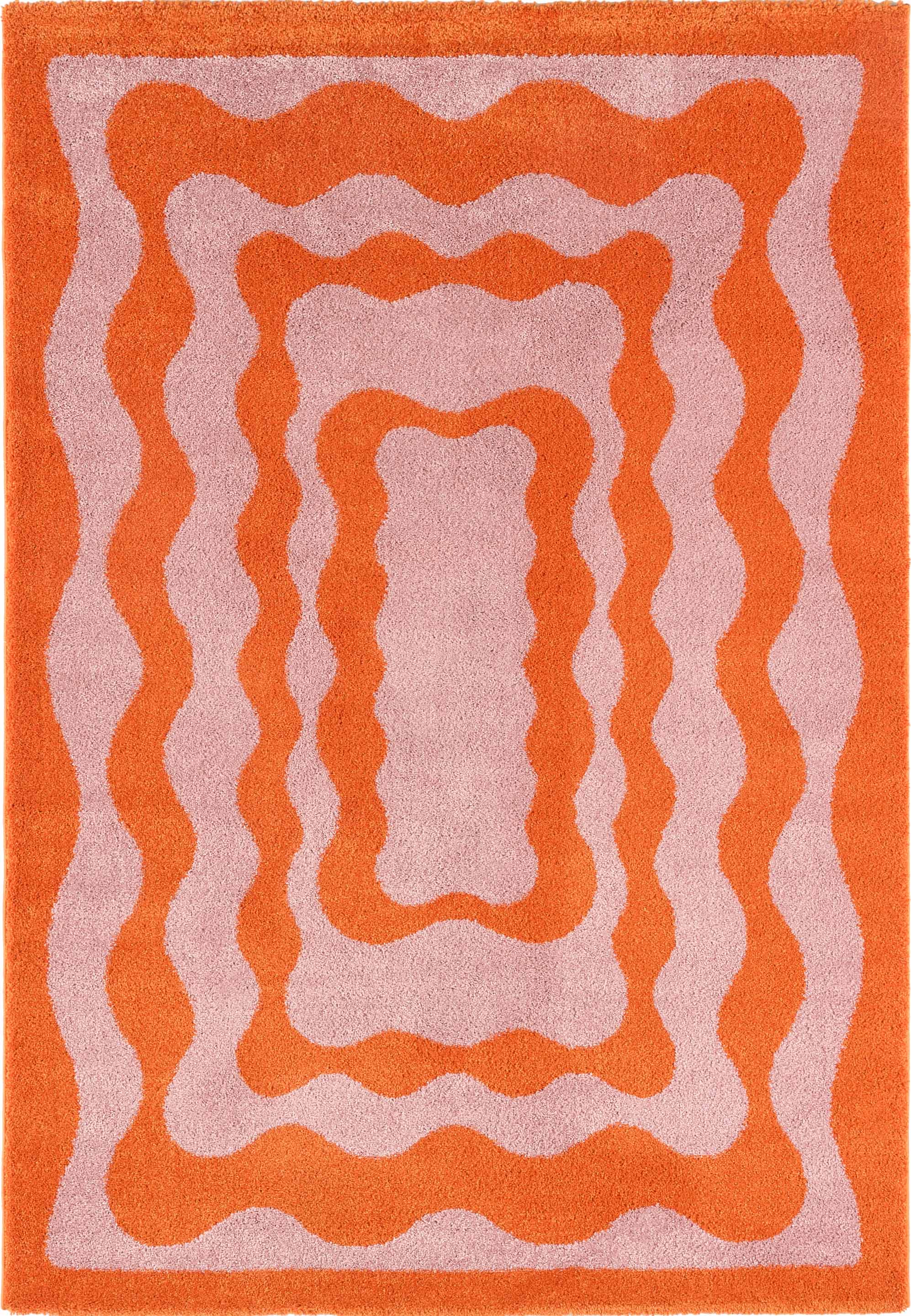 Tapis vintage années 70 orange - Groovy