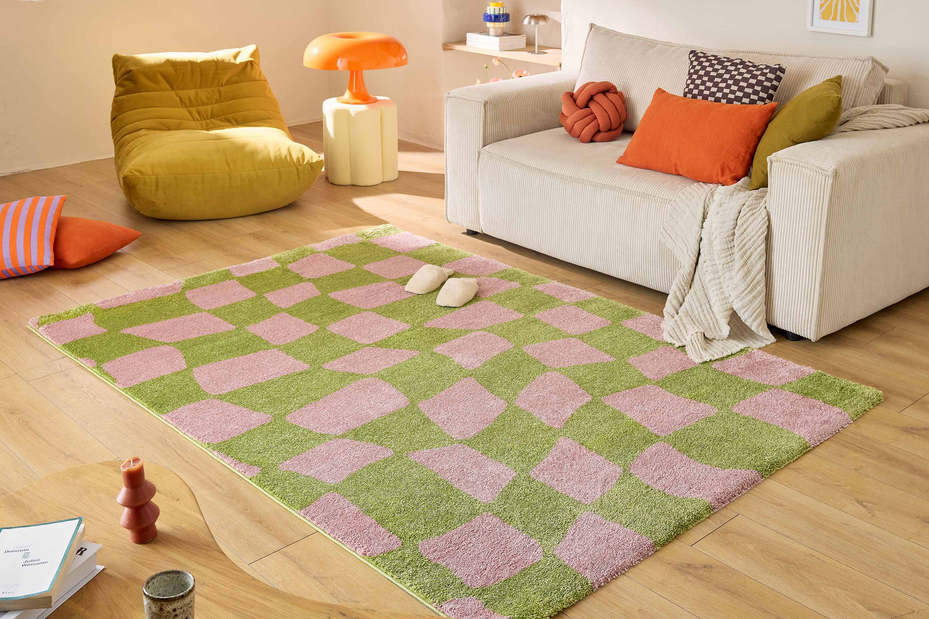 Tapis vintage année 70 - Vert - Groovy