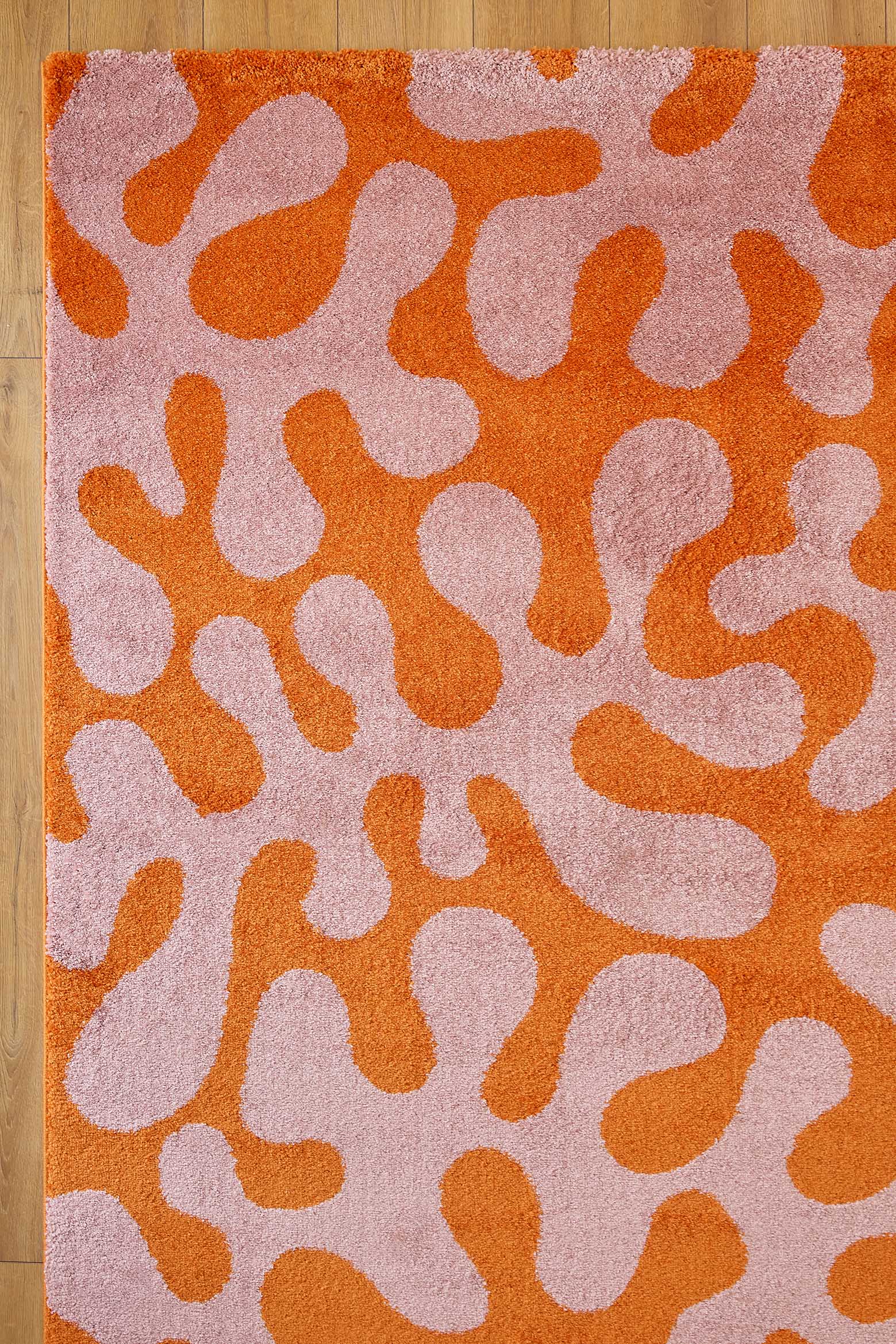 Tapis vintage année 70 rose - Groovy