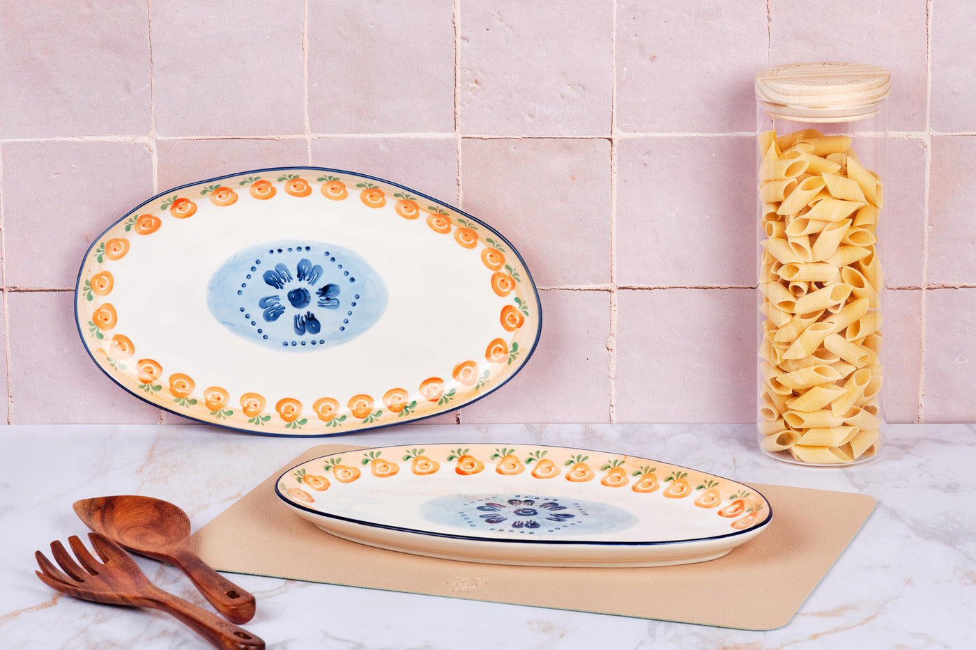 Plateau de service NAPOLI 36,5 x 22cm - 2 pièces - AGRUMI