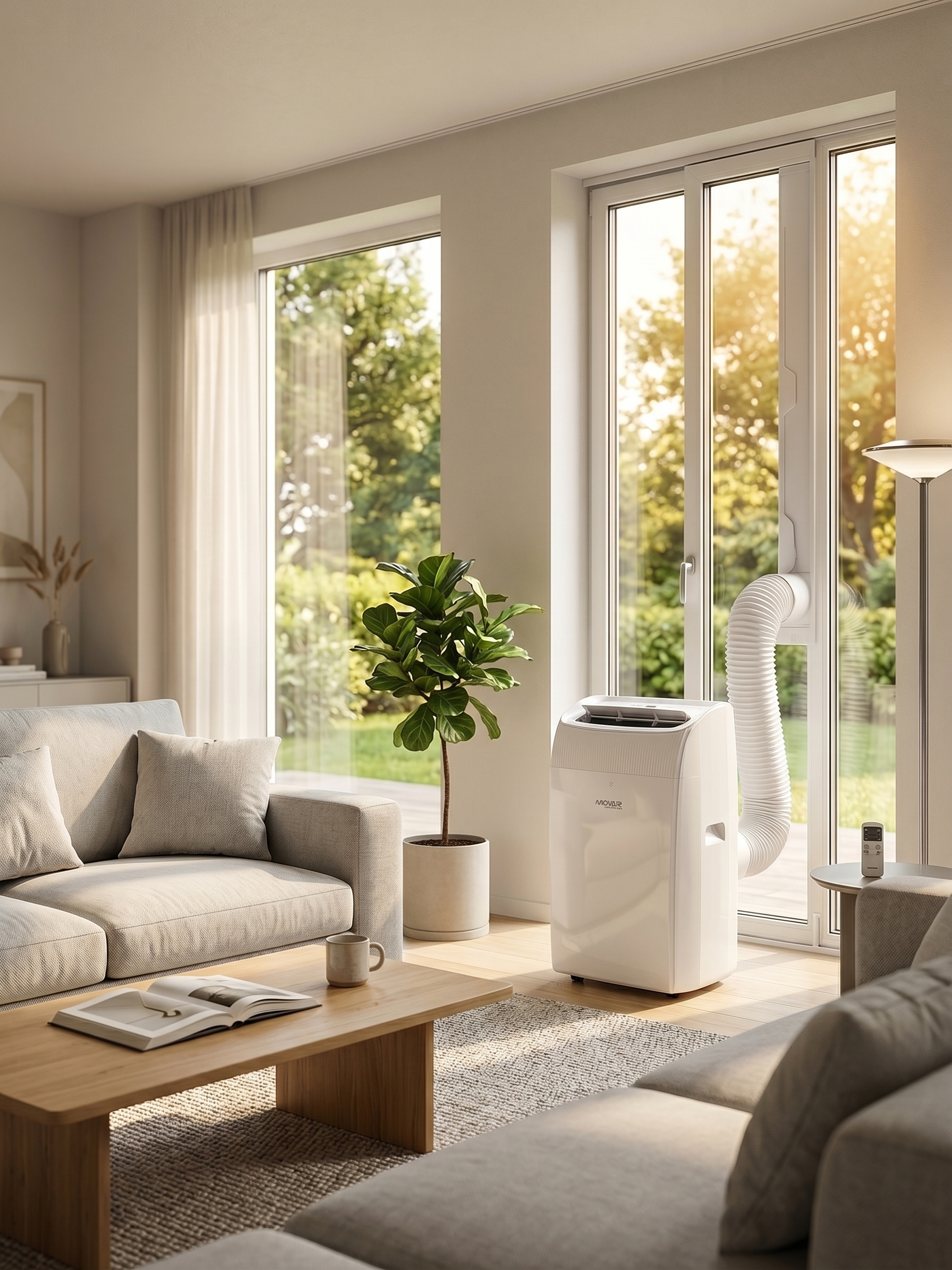 Climatiseur Mobile Blanc reversible Chaud/Froid 12000BTU Classe A