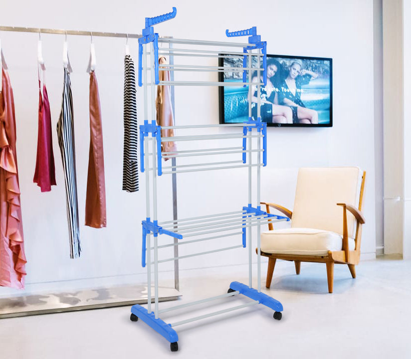 Séchoir multifonctions 20m d'étendage Bleu