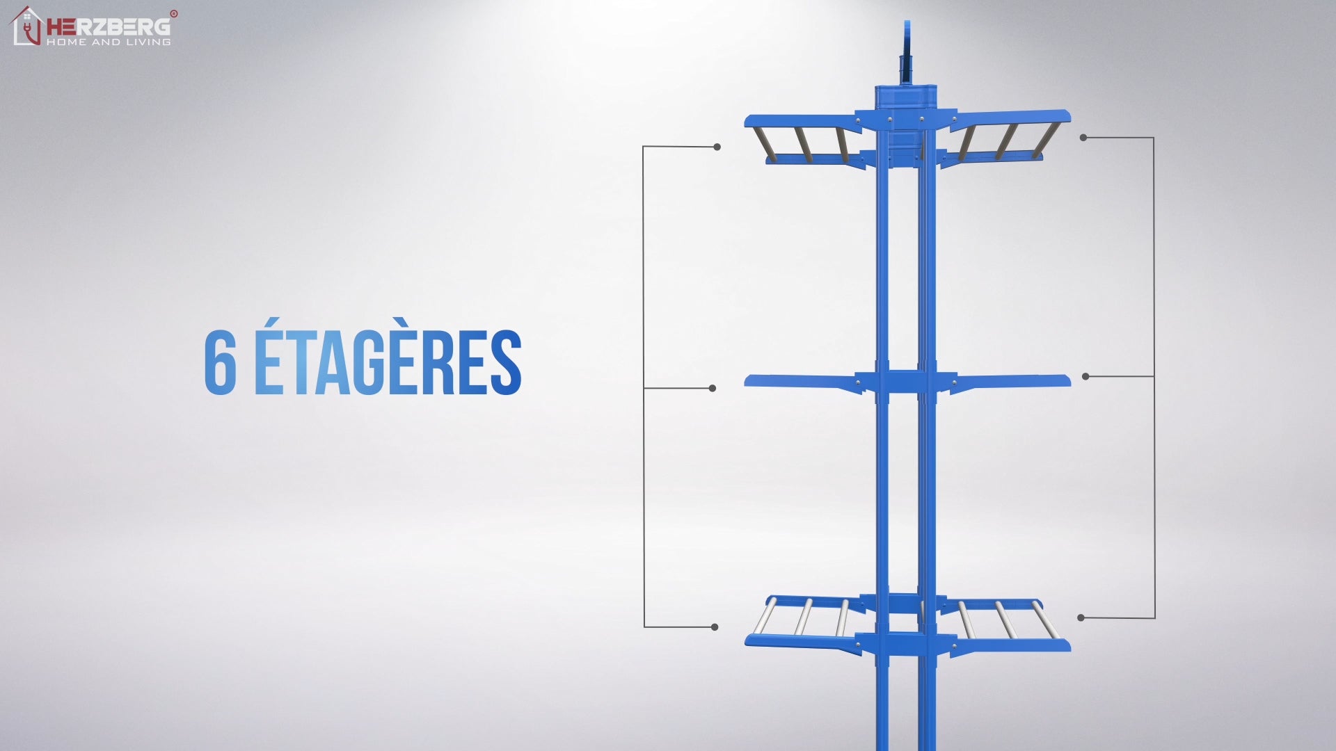 Séchoir multifonctions 20m d'étendage Bleu