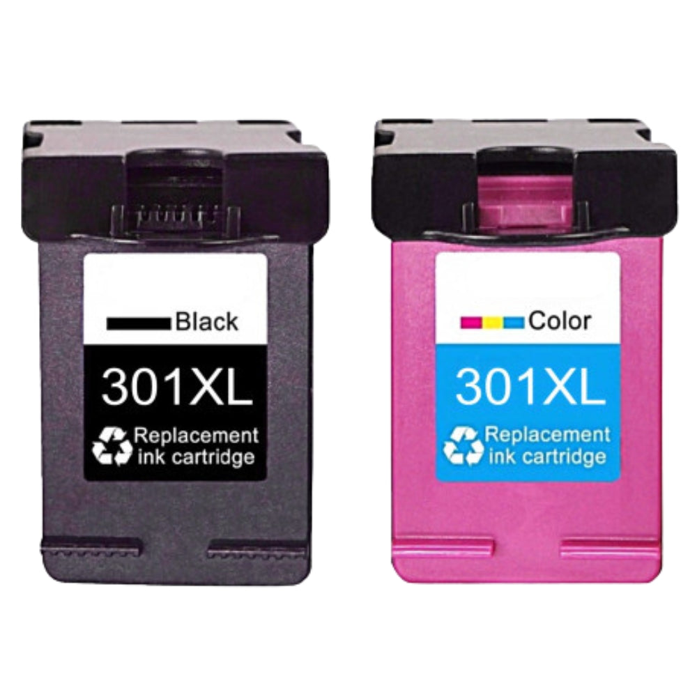 Pack de 2 Cartouches 301 XL Compatibles pour Imprimante HP 301 XL