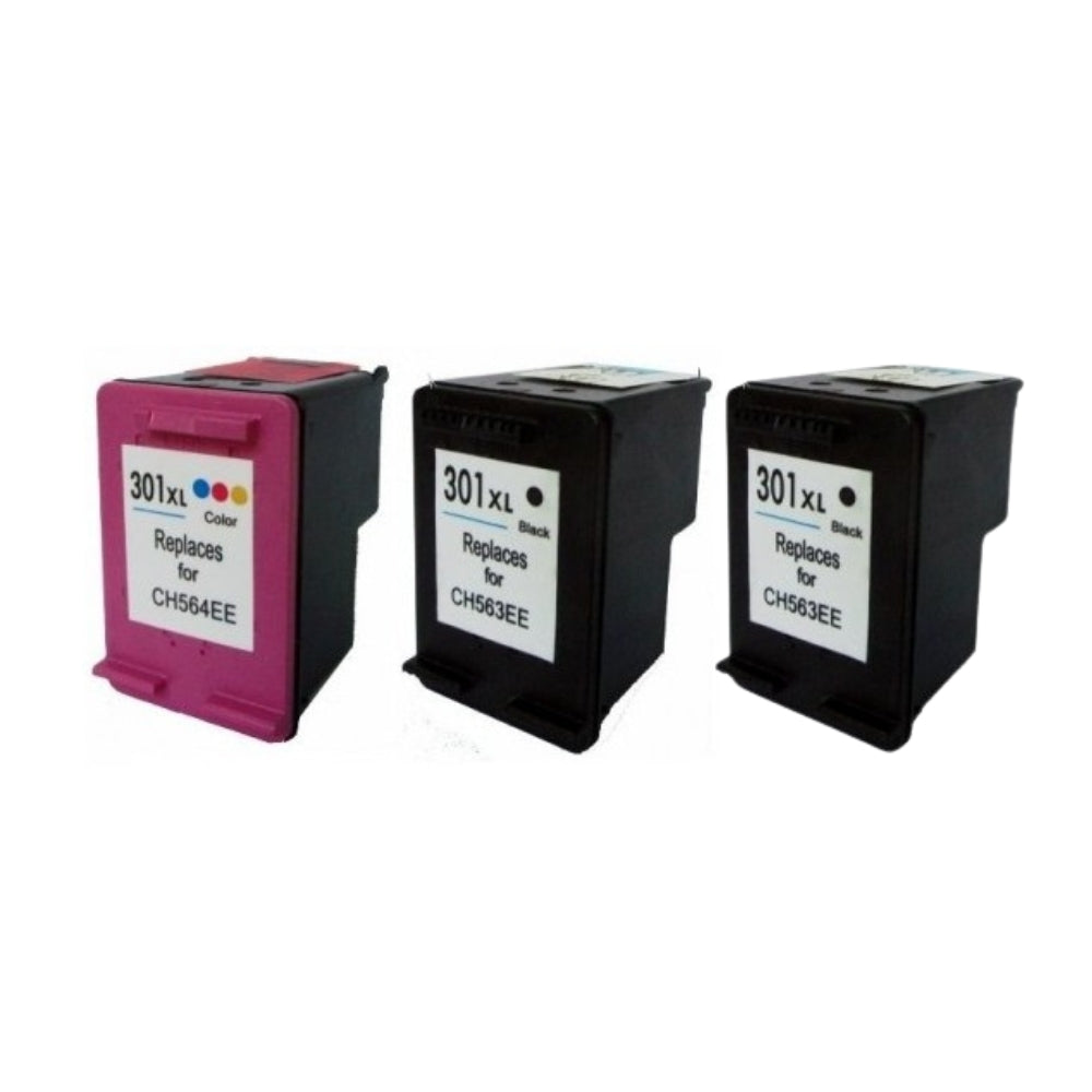Pack de 3 Cartouches 301 XL Compatibles pour Imprimante HP 301 XL
