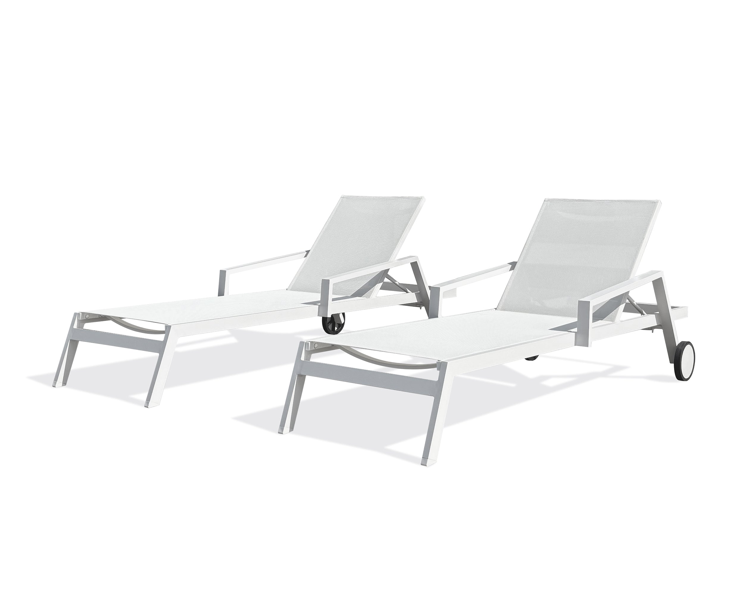 2 bains de soleil multi-positions IBIZA-CL-BLANC