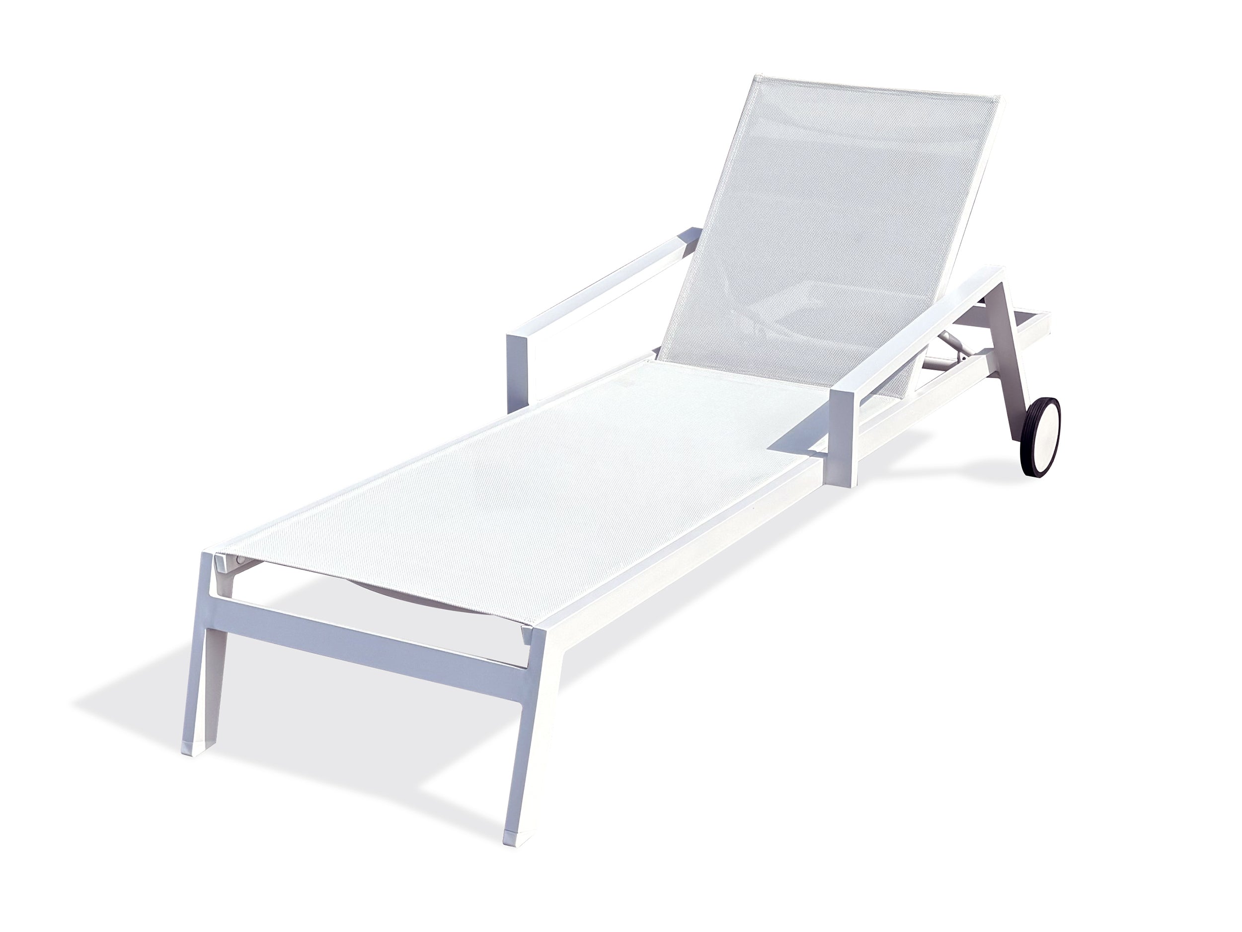Bain de soleil multi-positions IBIZA en aluminium et textilène - BLANC