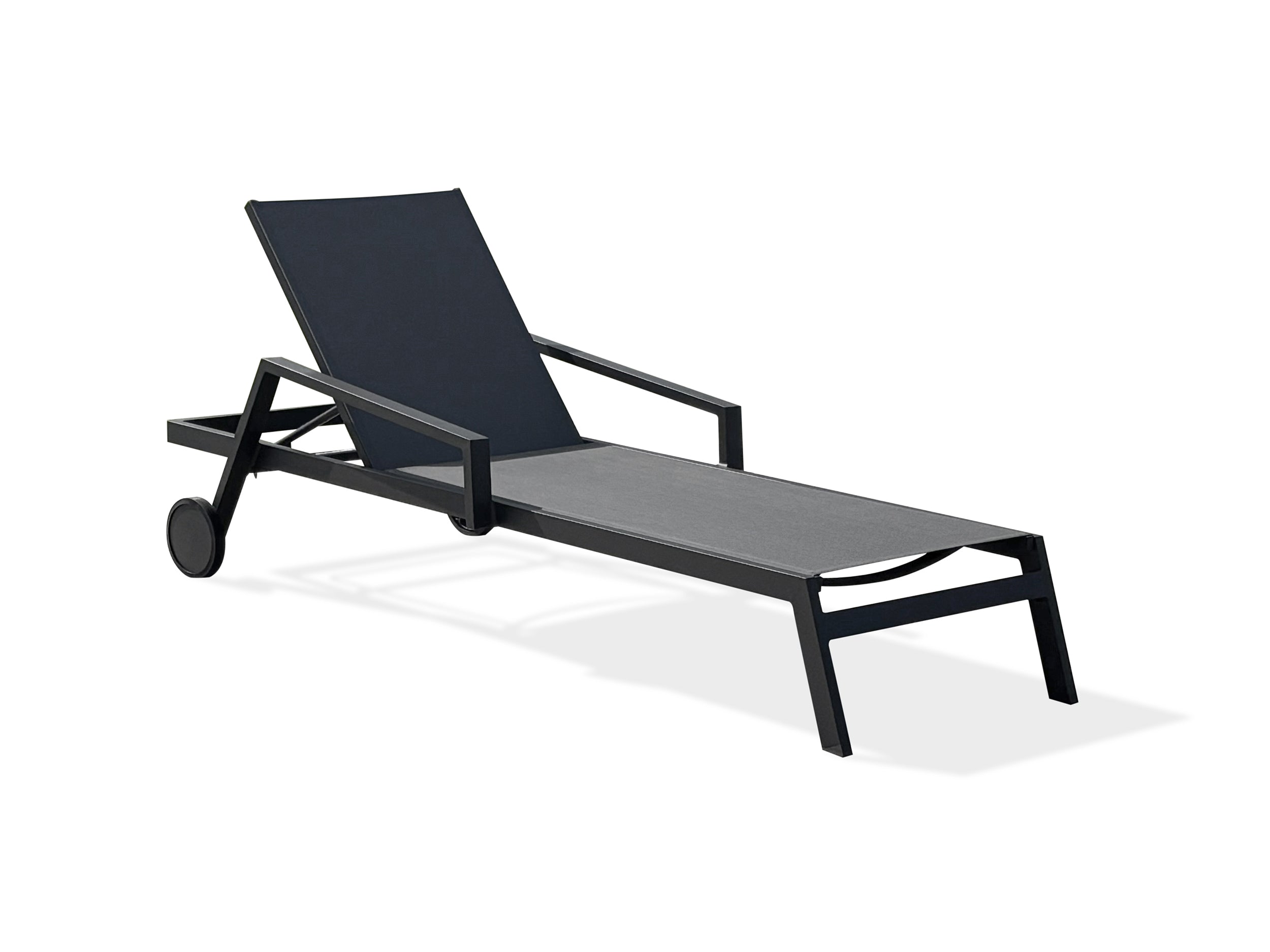 Bain de soleil multi-positions IBIZA en aluminium et textilène - NOIR