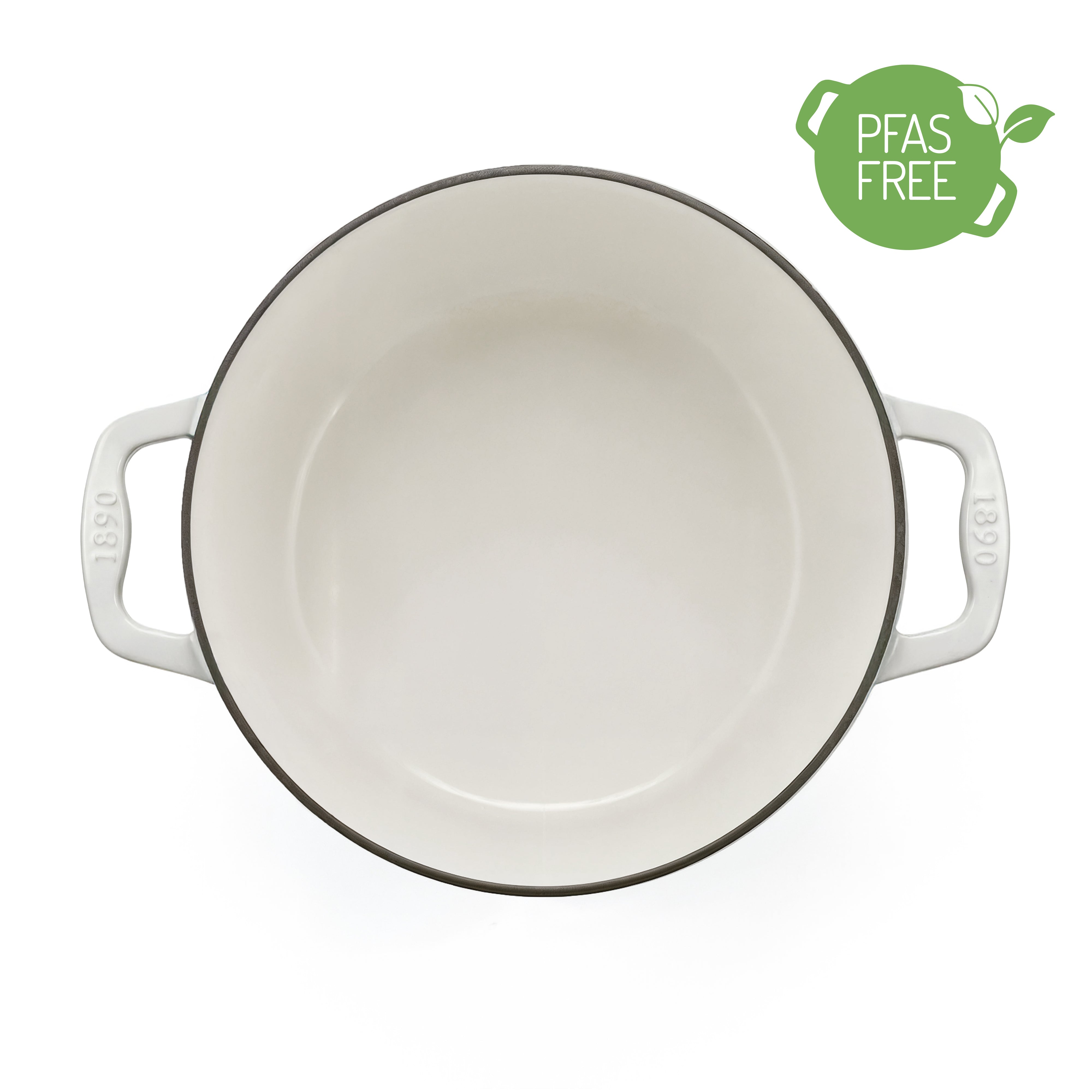 Cocotte en fonte ronde 22cm beige
