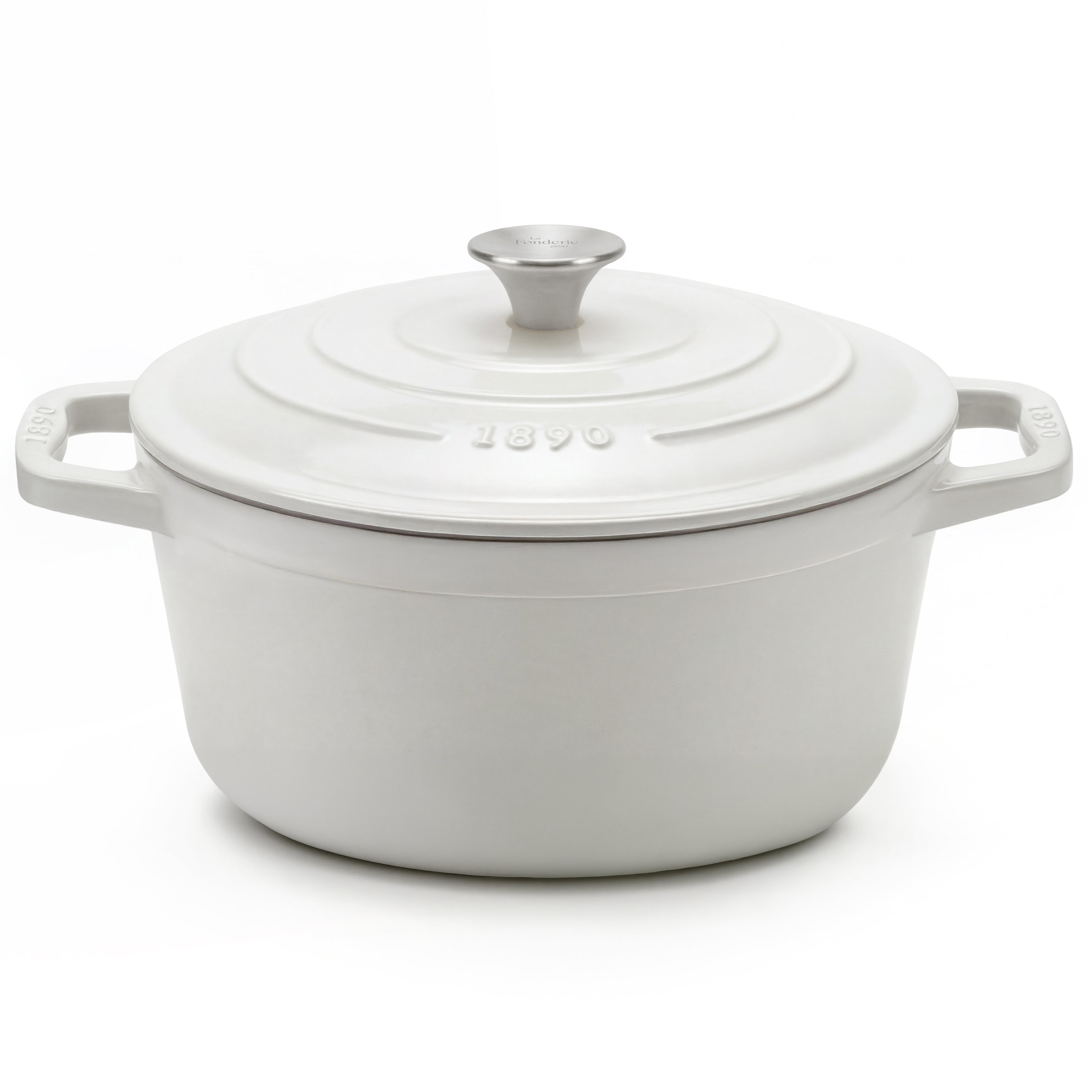 Cocotte en fonte ronde 25cm beige