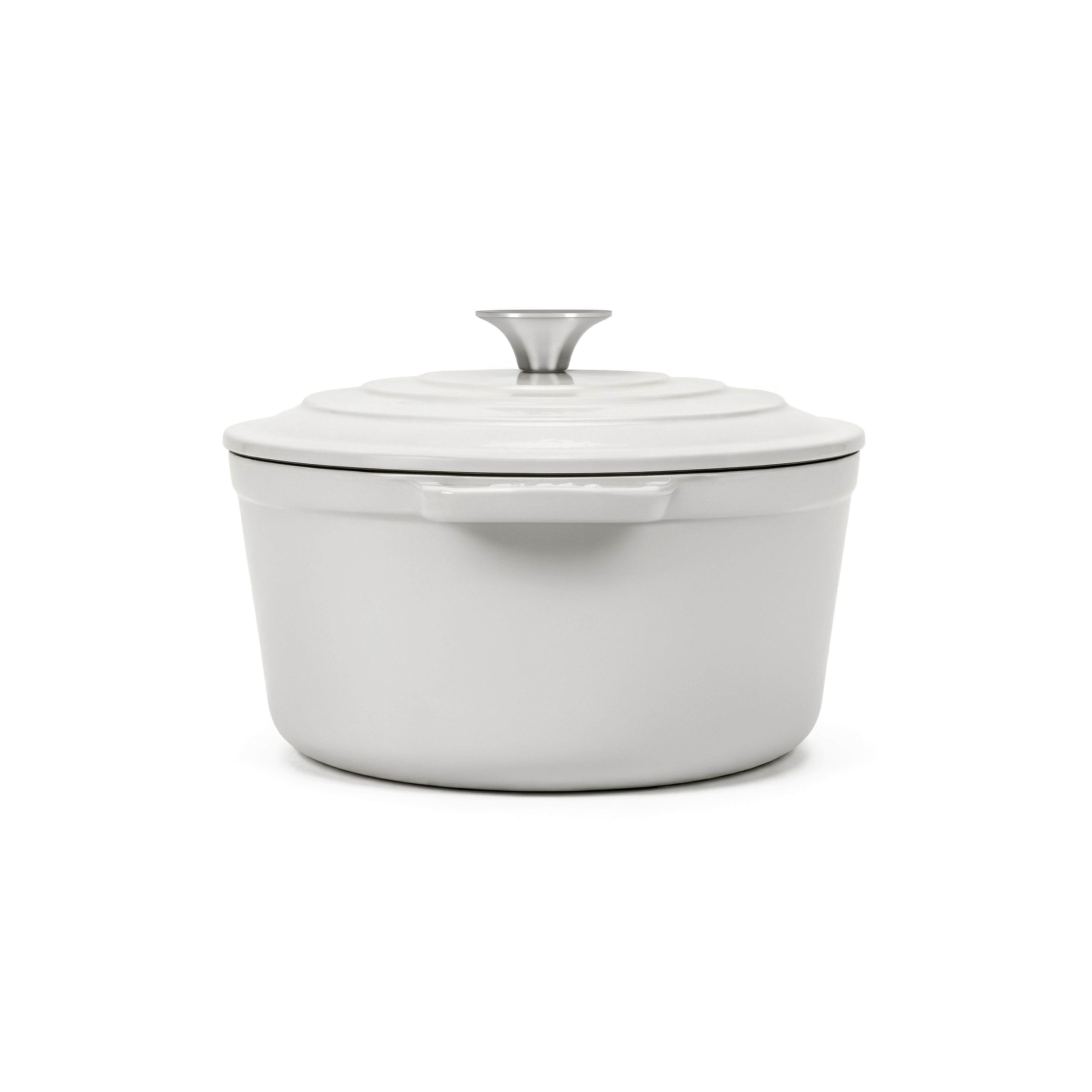 Cocotte ovale en fonte 36cm beige