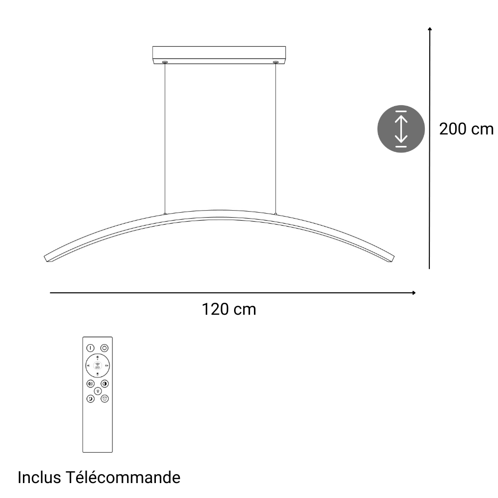 Suspension dimmable Keula noire
