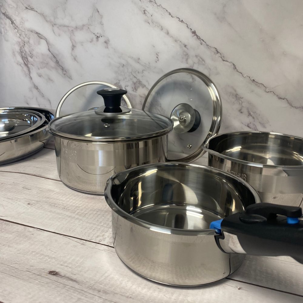 Batterie de Cuisine Inox 10 Pièces Arthur Martin Tous feux dont induction et four