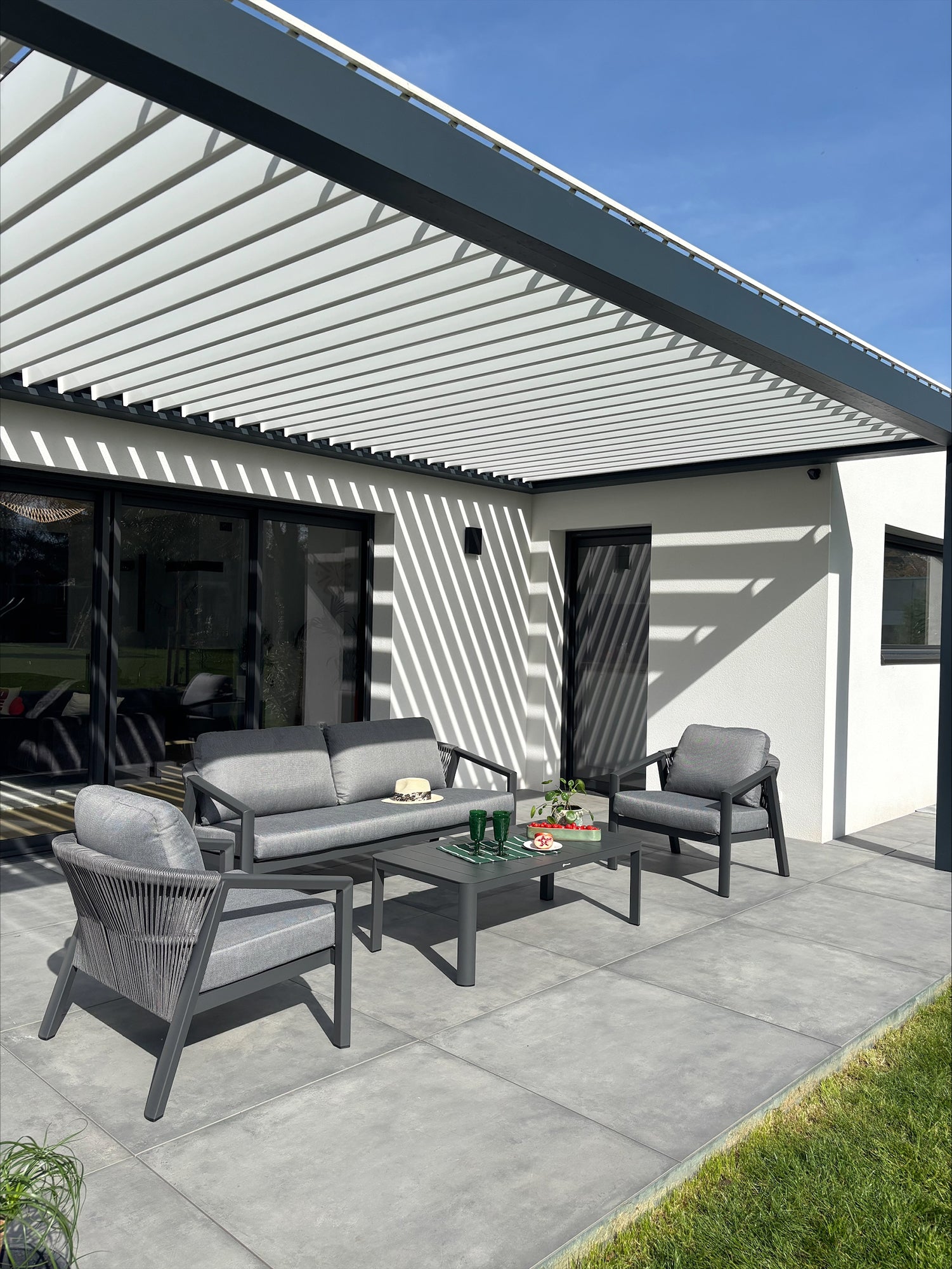 Salon bas de jardin Kelia - Gris anthracite