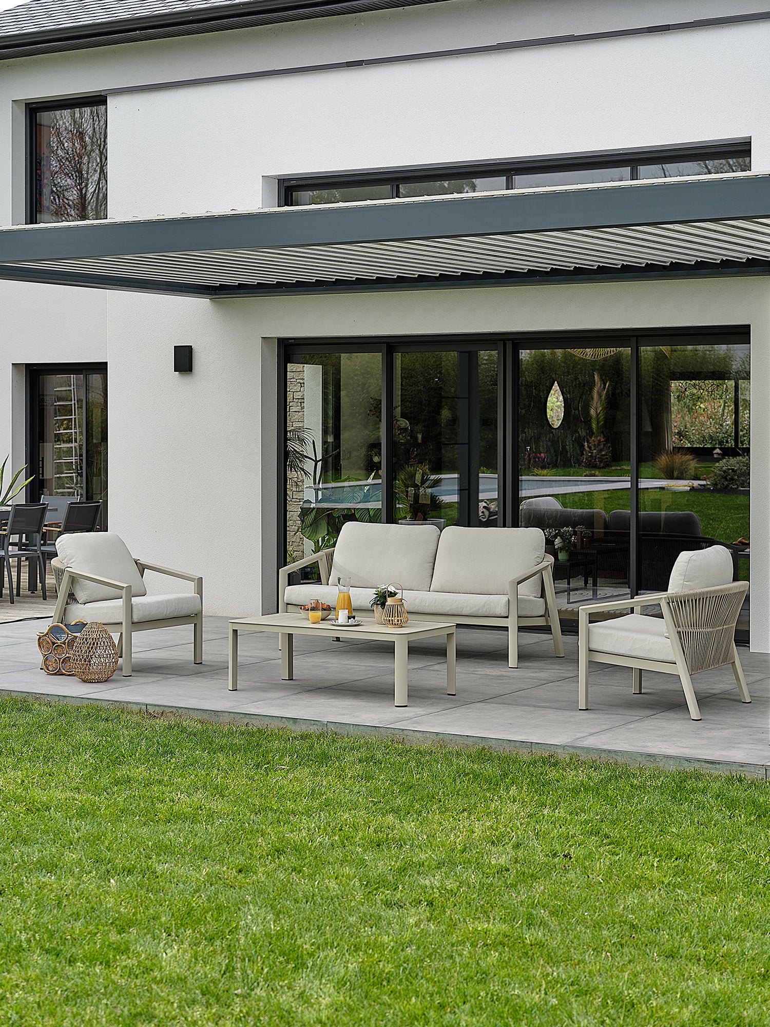 Salon bas de jardin Kelia - Grège