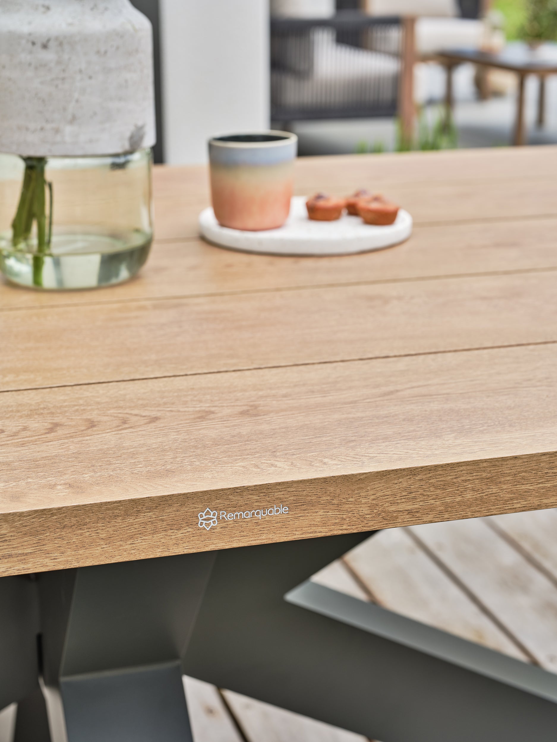 Ensemble repas de jardin Kelia 8 places - Gris anthracite 220 cm