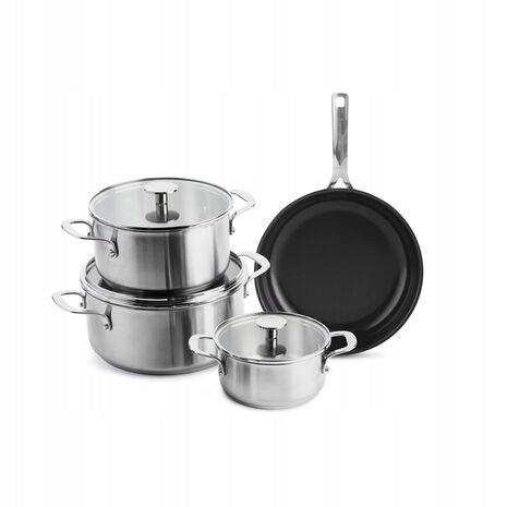 Batterie de cuisine 7 pieces en acier inoxydable