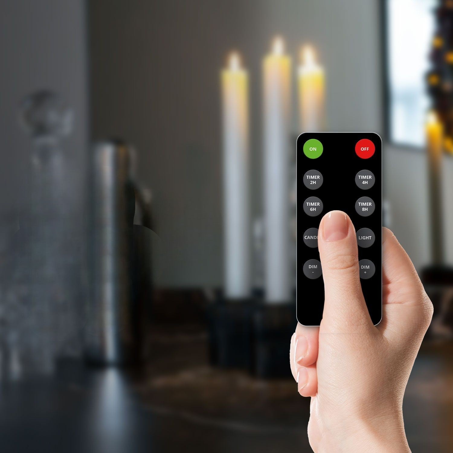 Lot de 6 bougies LED coniques - Blanc cassé