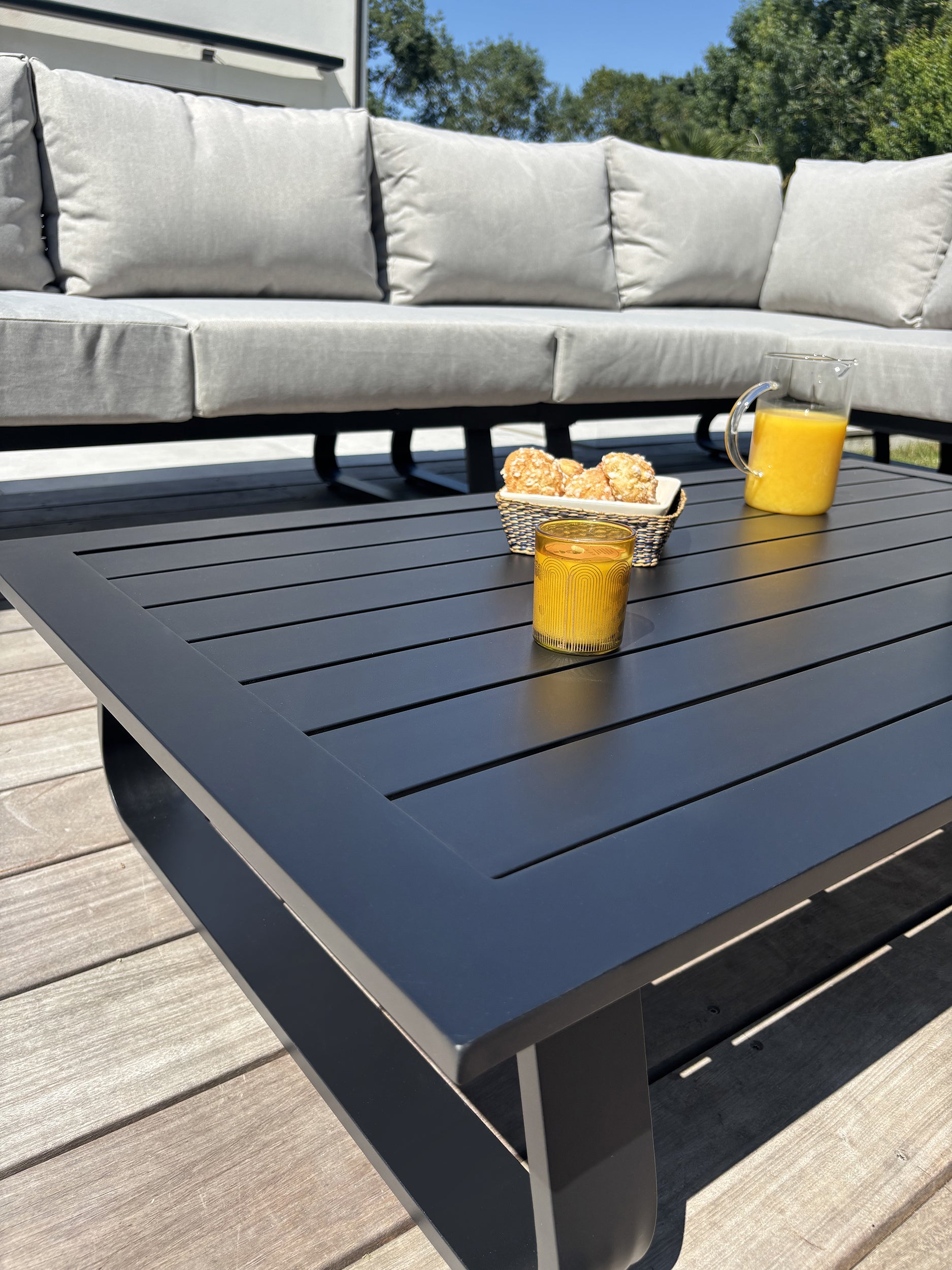 Salon de jardin bas Kumla - Noir
