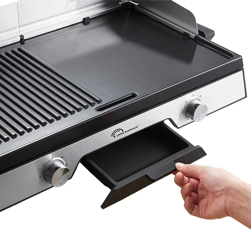 Plancha Électrique 2200 W 50 X 30 Cm 2 Zones Grill Et Plancha