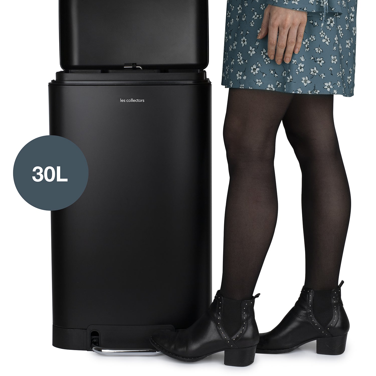 Poubelle pédale 30L - édition noir