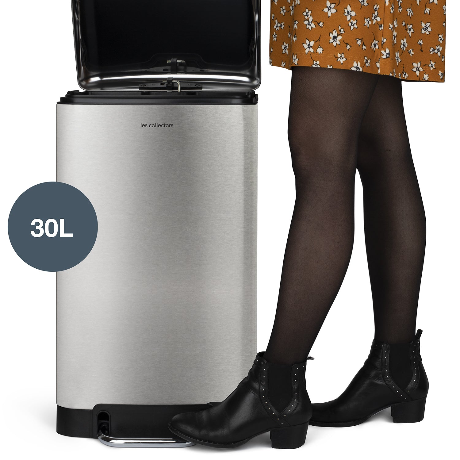 Poubelle pédale 30L - édition inox