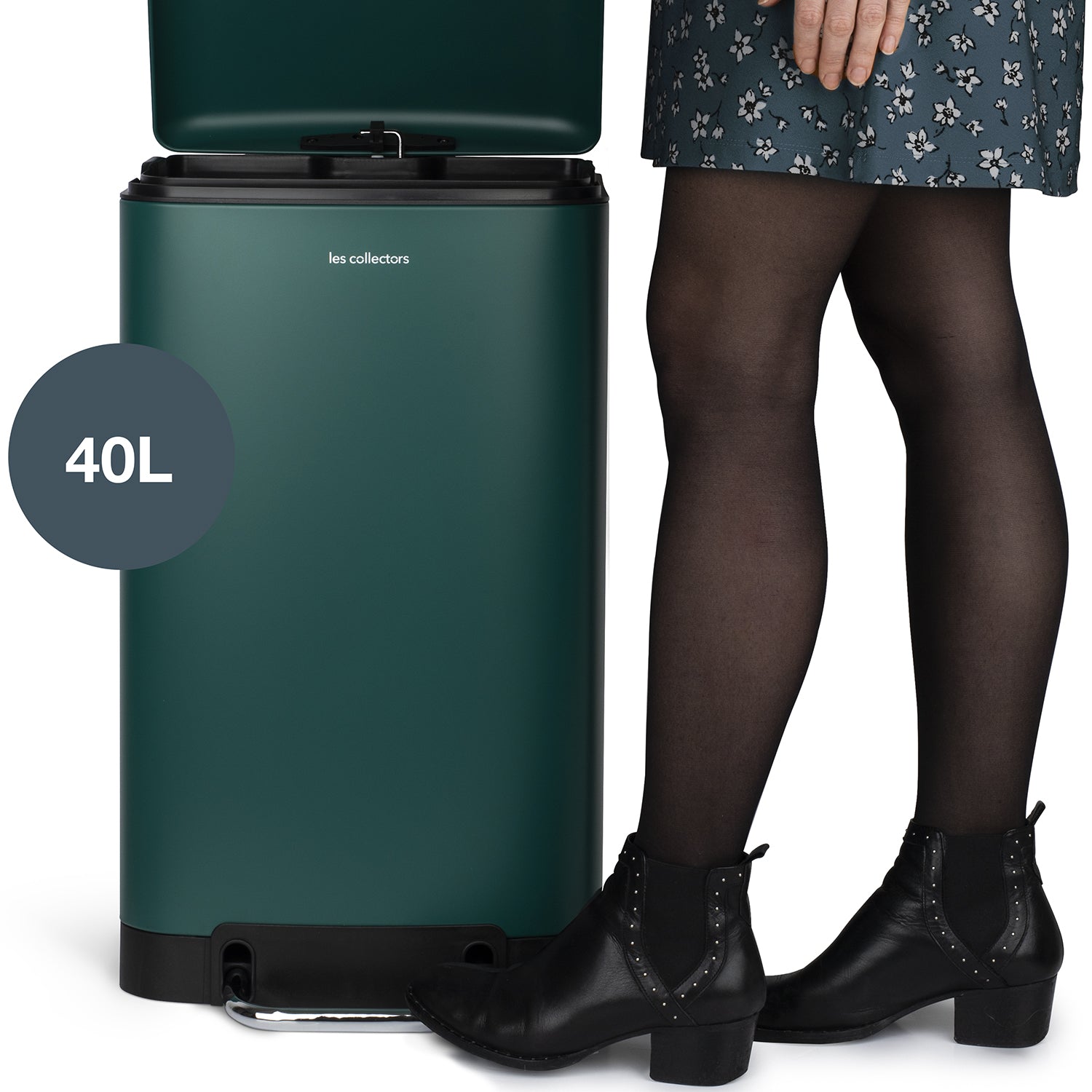 Poubelle pédale 40L - édition vert canard