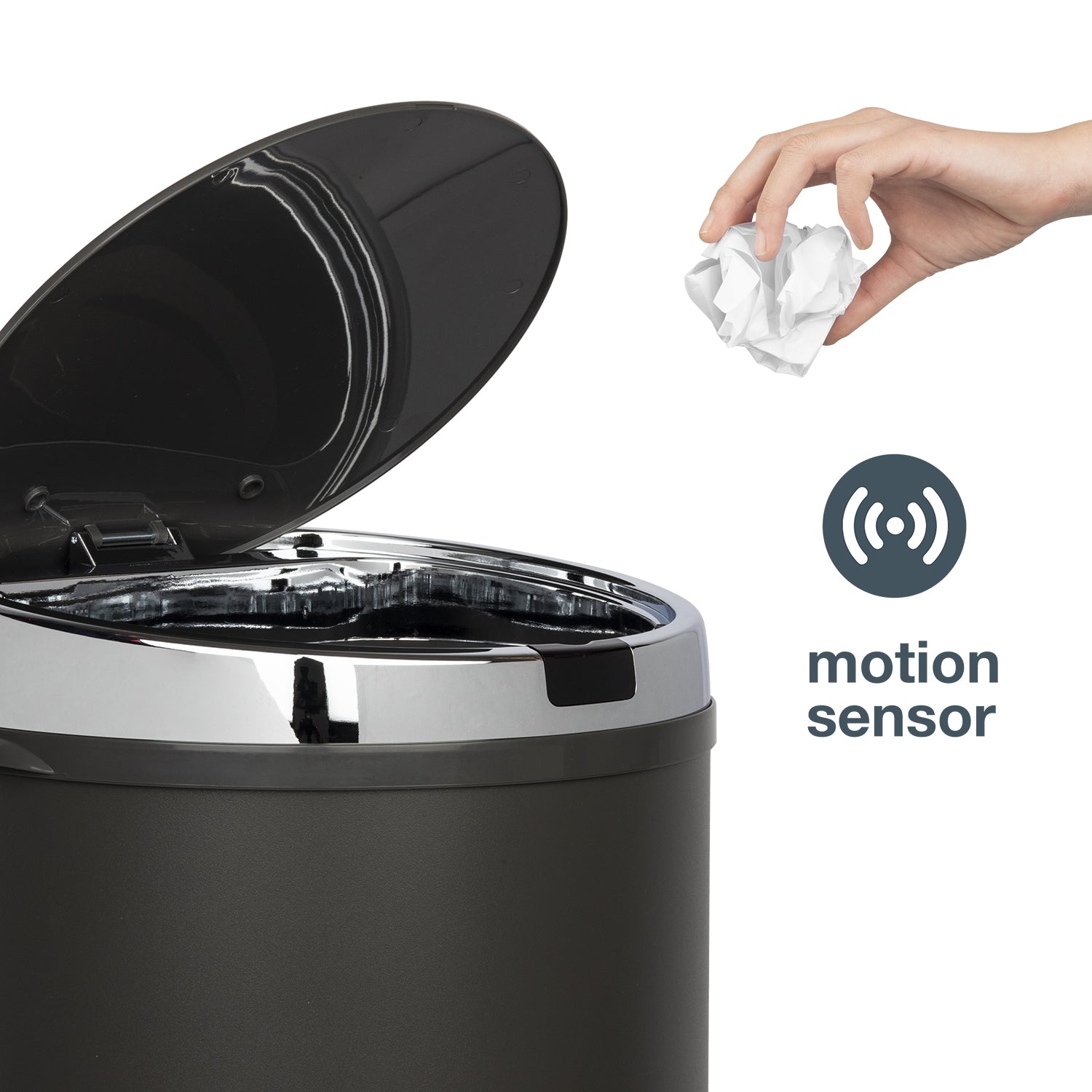 Poubelle automatique 42L - édition gris foncé