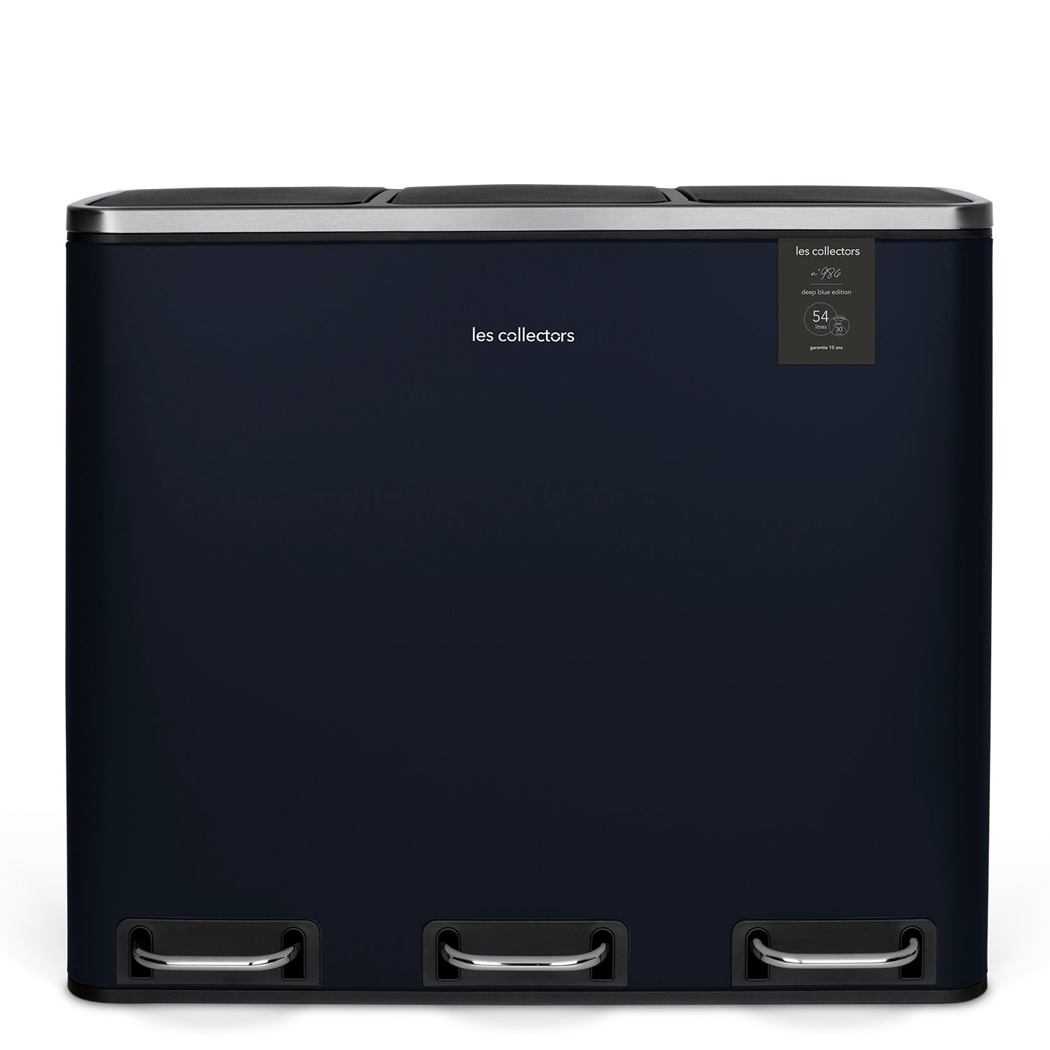 Poubelle de tri 3x18L Bleu Nuit
