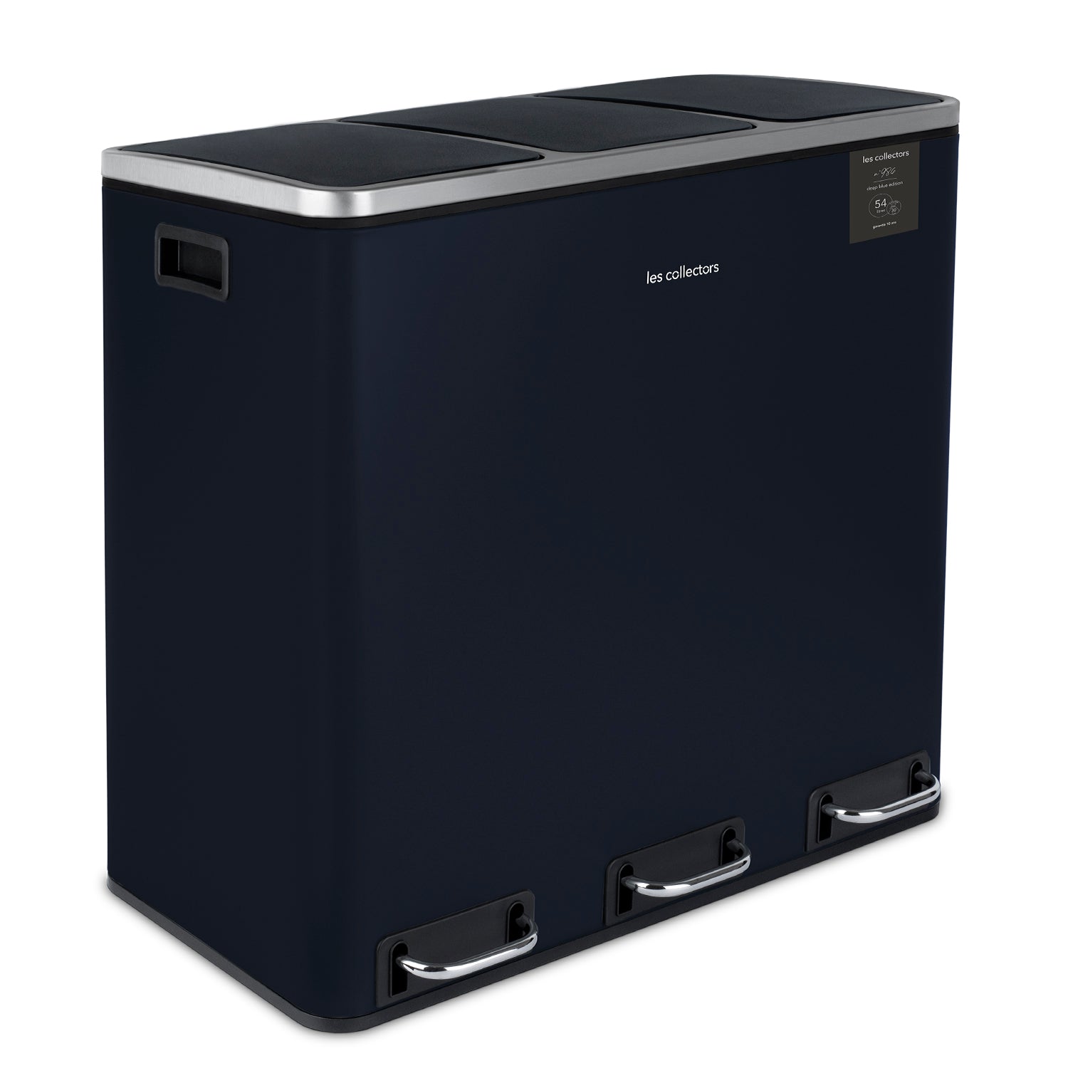 Poubelle de tri 3x18L Bleu Nuit