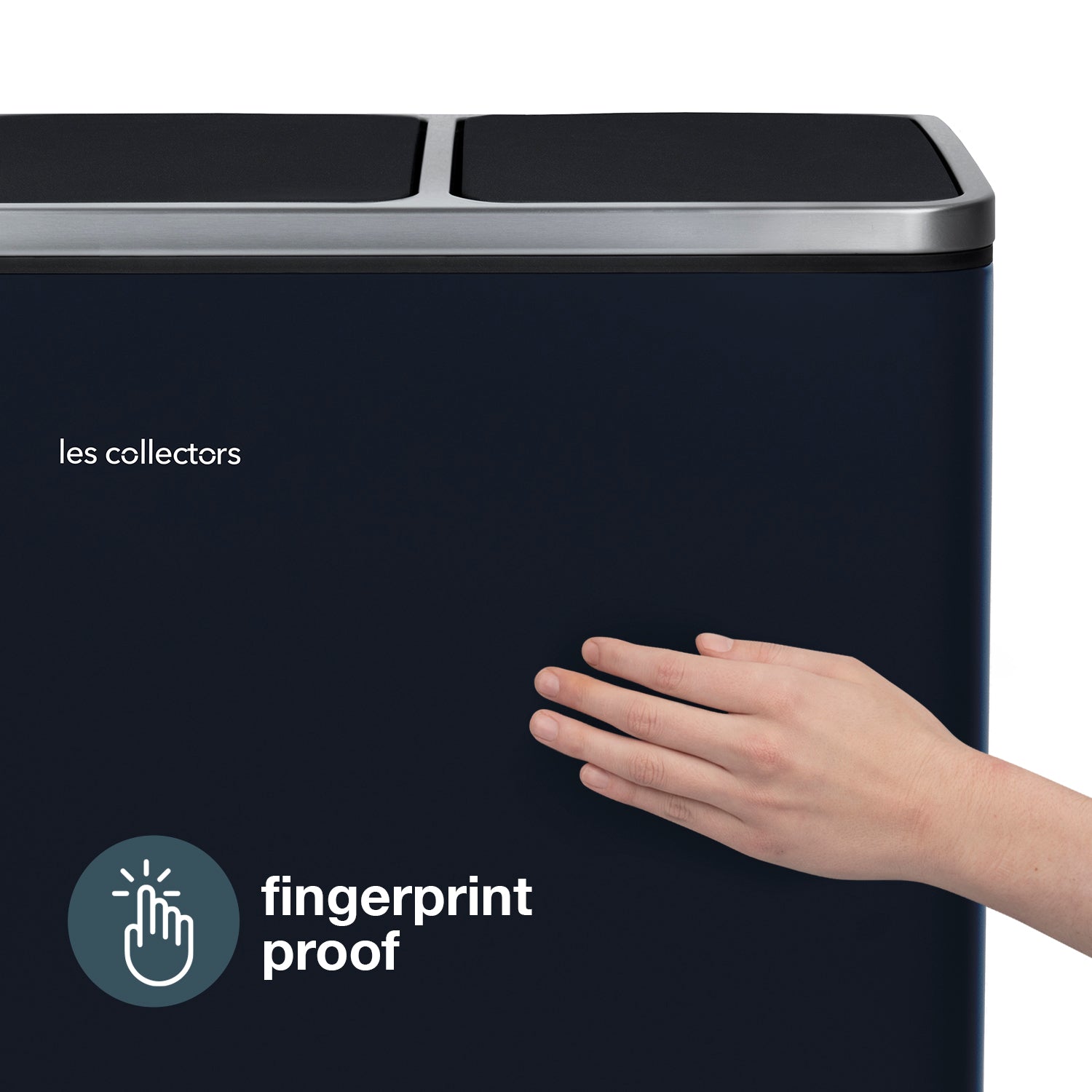 Poubelle de tri 3x18L Bleu Nuit