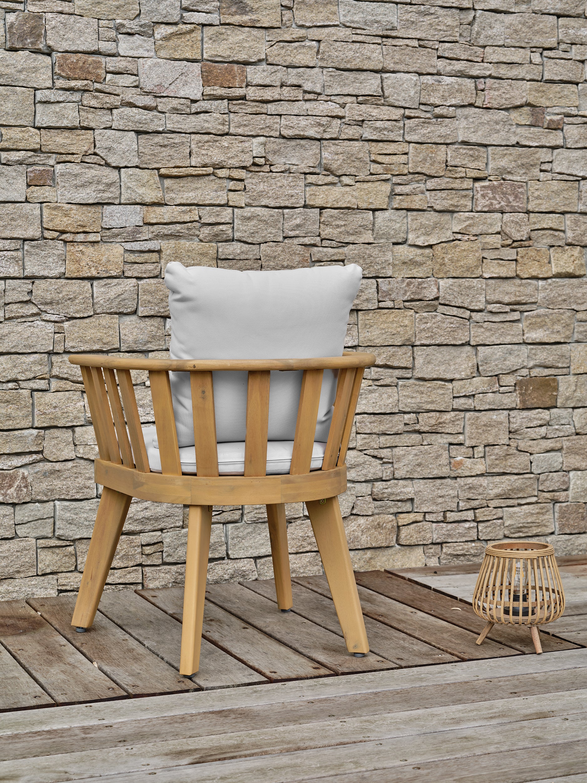 Lot de 2 fauteuils de jardin en acacia LISO avec coussins