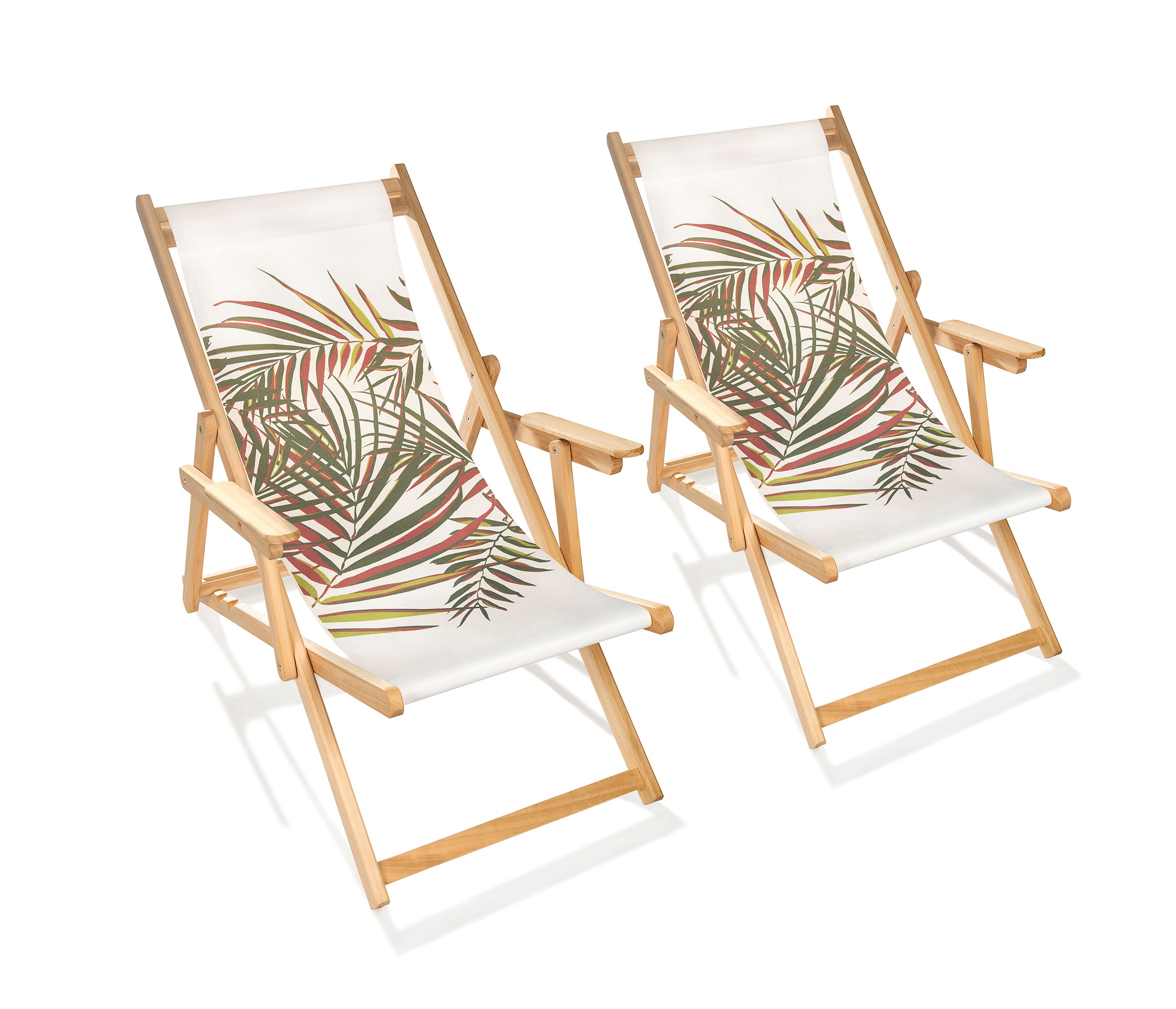 Lot de 2 chiliennes de jardin pliantes LONA-CHIL-JUNGLE