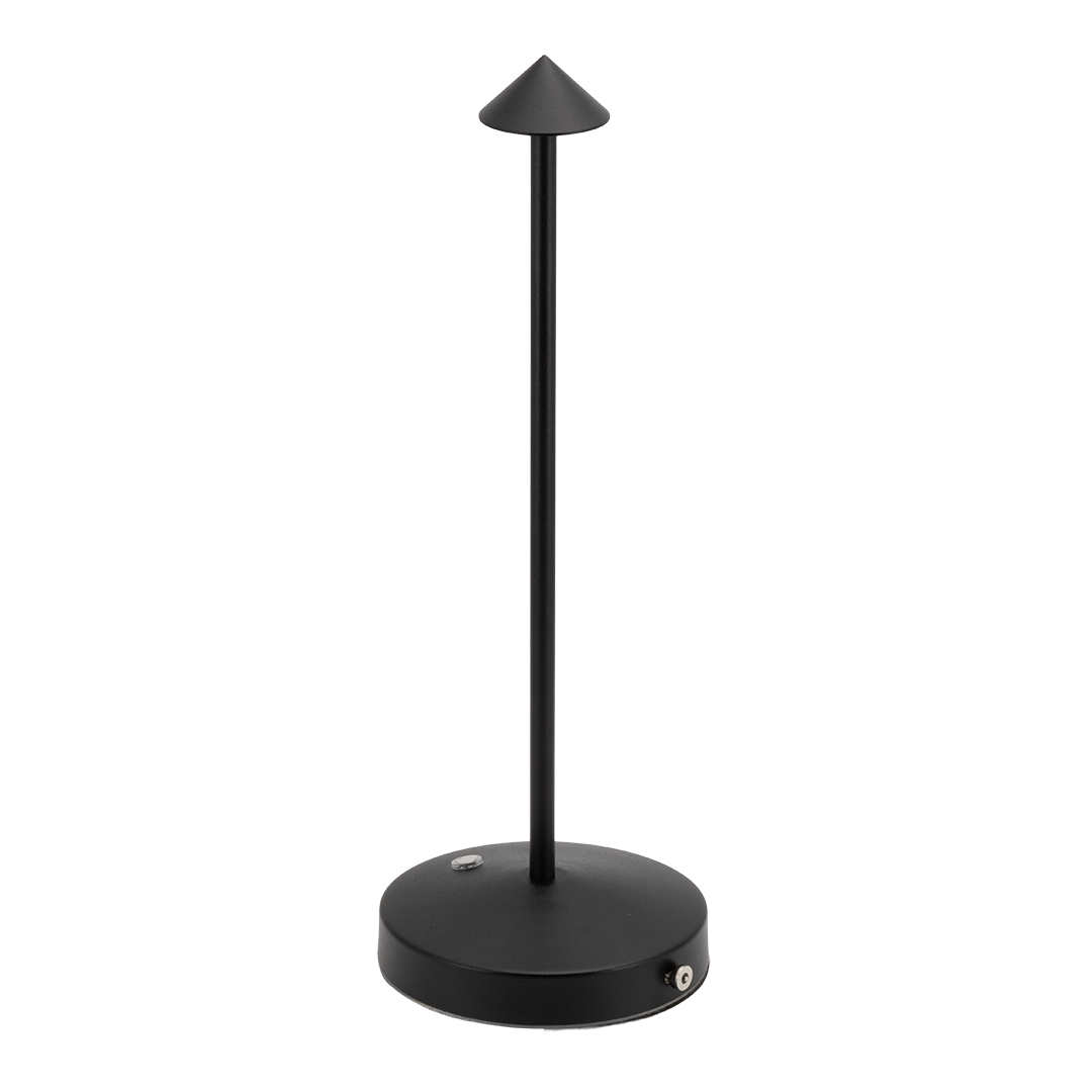Pack 2 lampes de table LED sans fil rechargeable Angelina - noires - intérieur & extérieur
