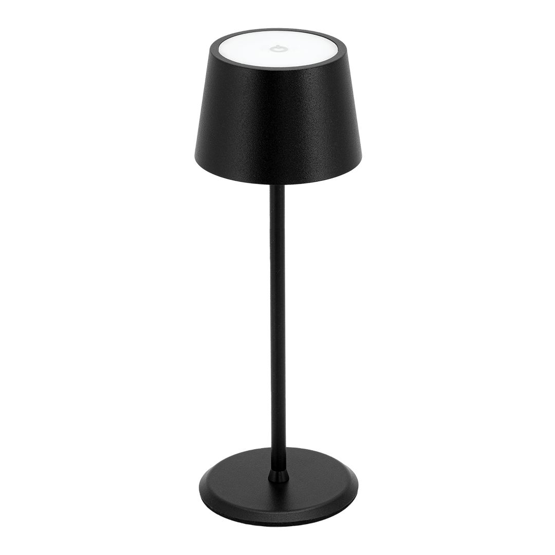 Lampe de table LED sans fil rechargeable Monte Carlo - noire - intérieur & extérieur