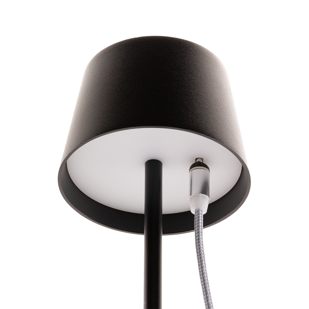 Pack 2 lampes de table LED sans fil rechargeables - Monte Carlo - noires - intérieur & extérieur