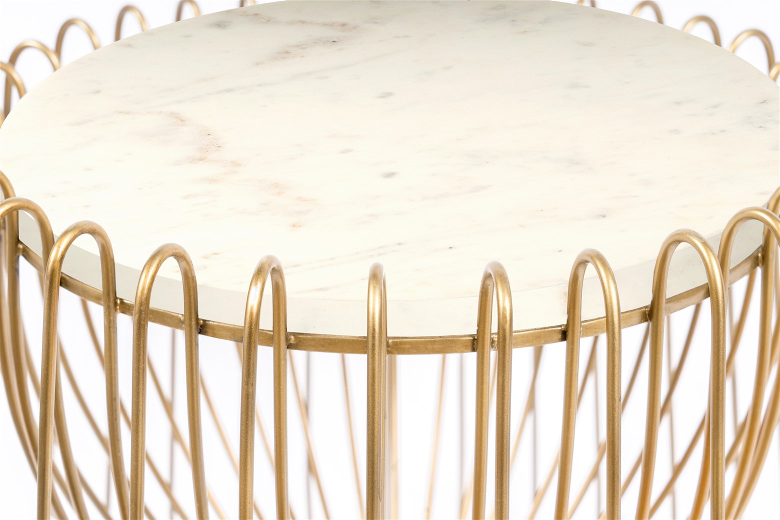 Table d'appoint blanc laiton - Malibu