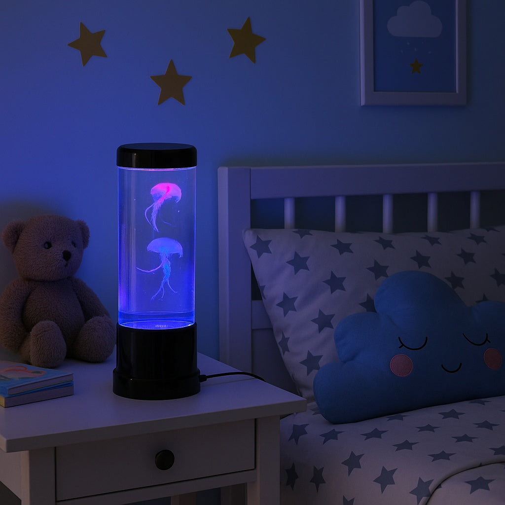 Lampe Aquarium Méduse LED – 2 Méduses Colorées, Changement Automatique, Double Alimentation