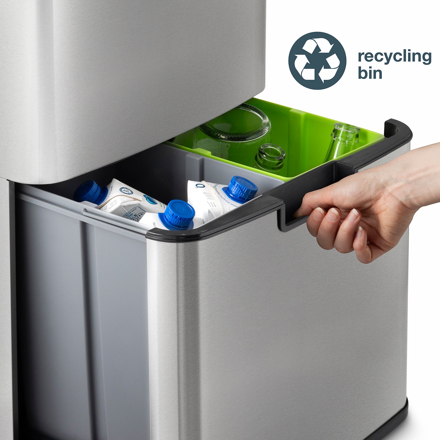 Poubelle de tri 42+11+11L