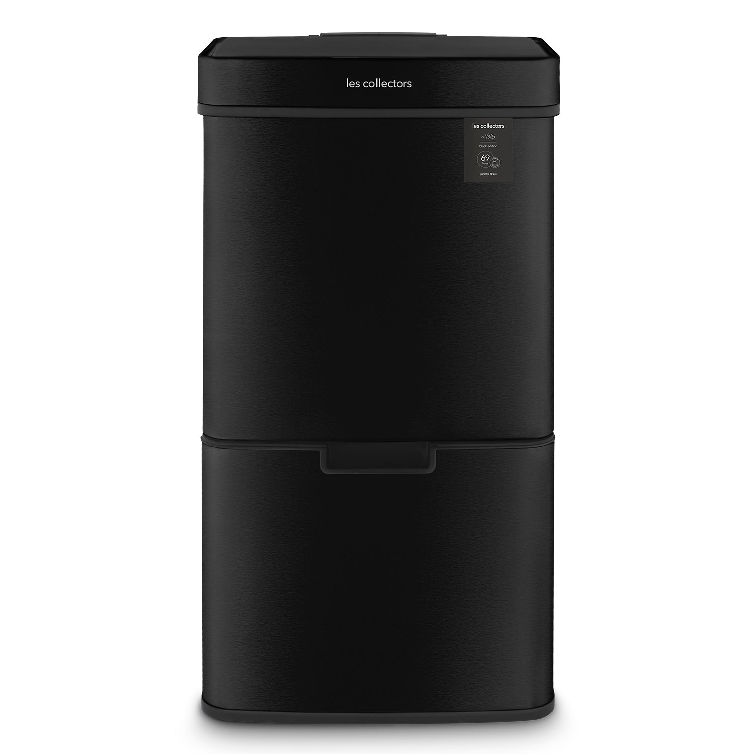Poubelle de tri inox noir 69L