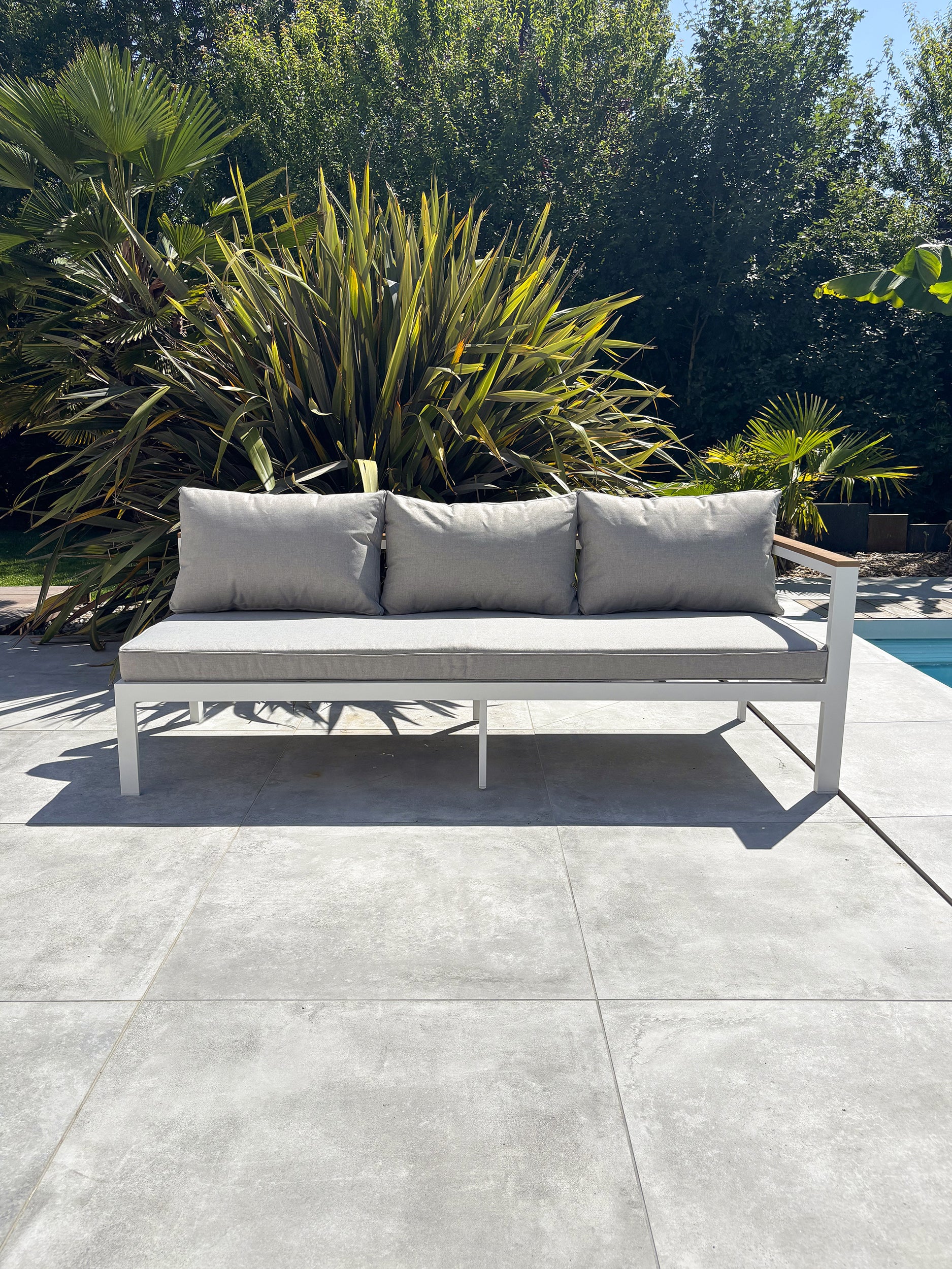 Ensemble repas de jardin Majari - Blanc 150 cm