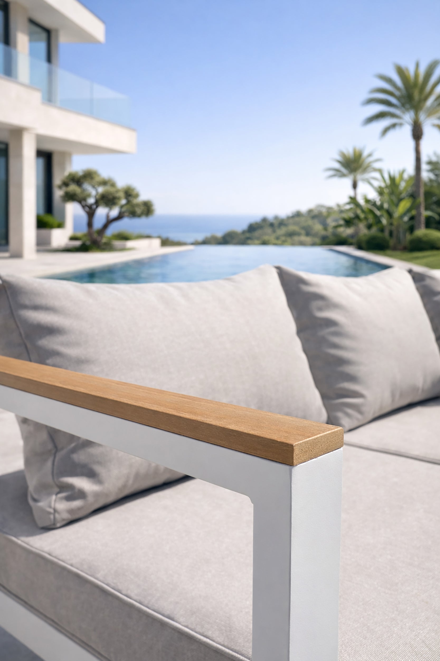 Ensemble repas de jardin Majari - Blanc 150 cm