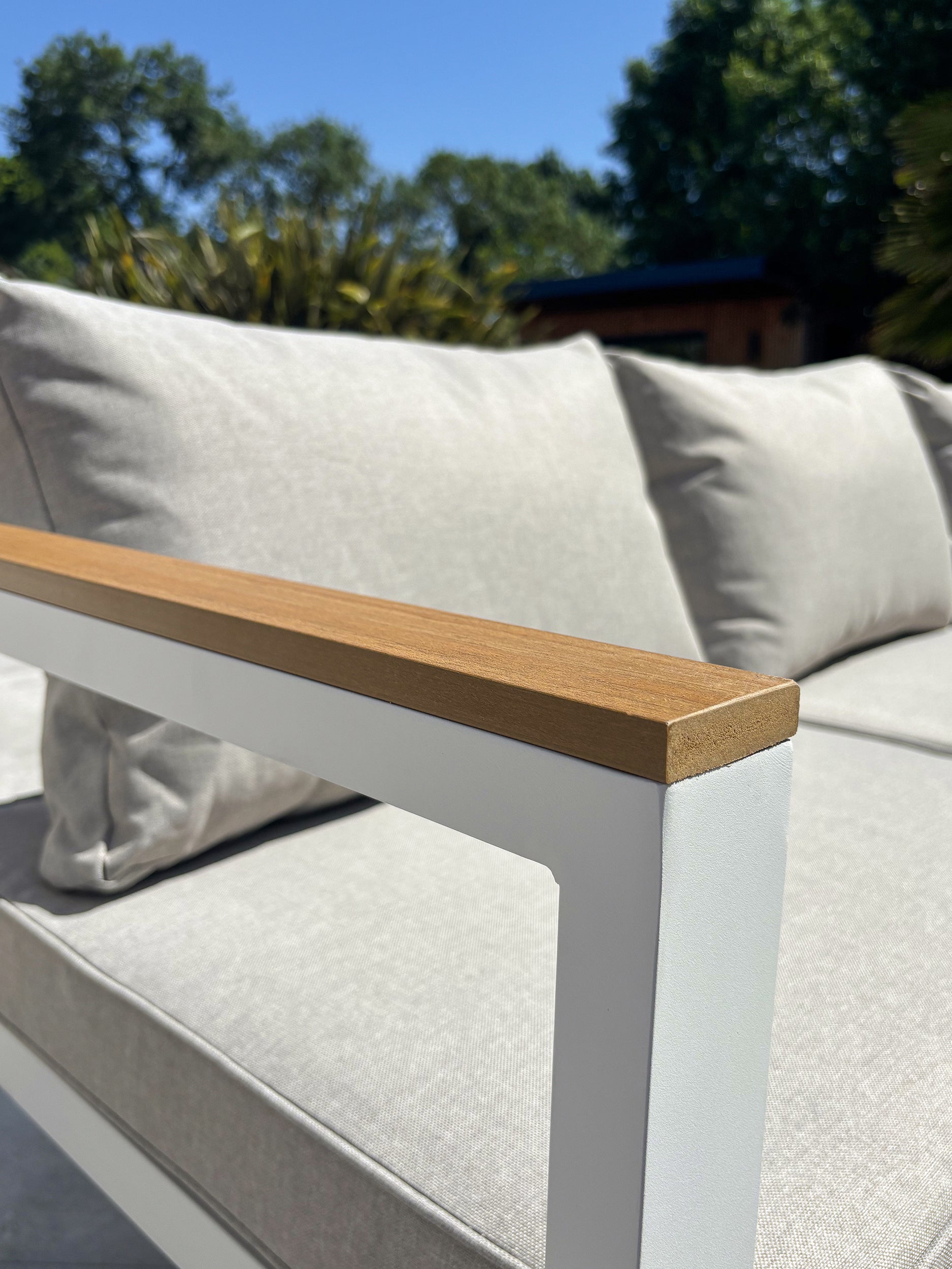 Ensemble repas de jardin Majari - Blanc 150 cm