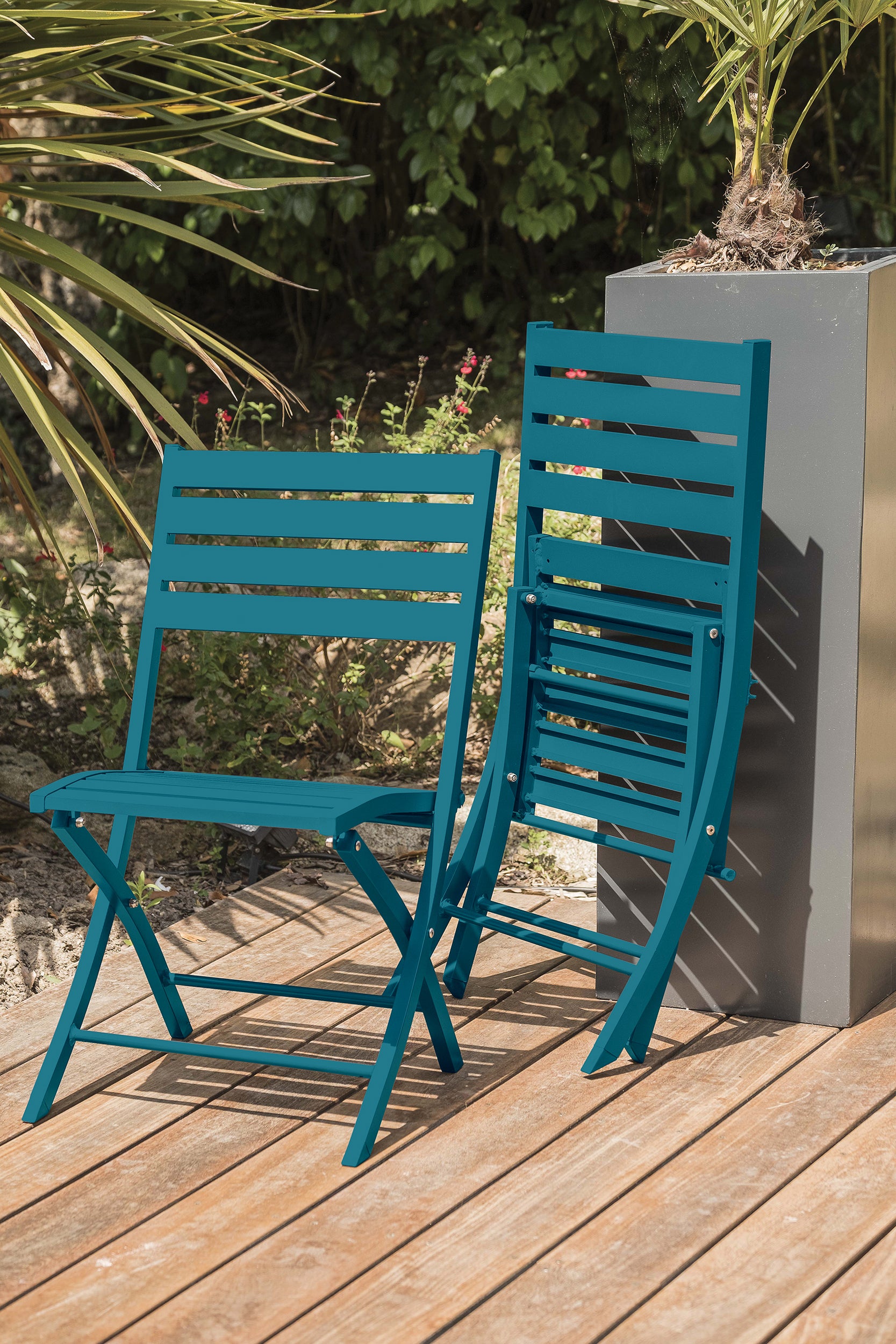 Lot de 2 chaises de jardin pliantes MARIUS-CP-CANARD